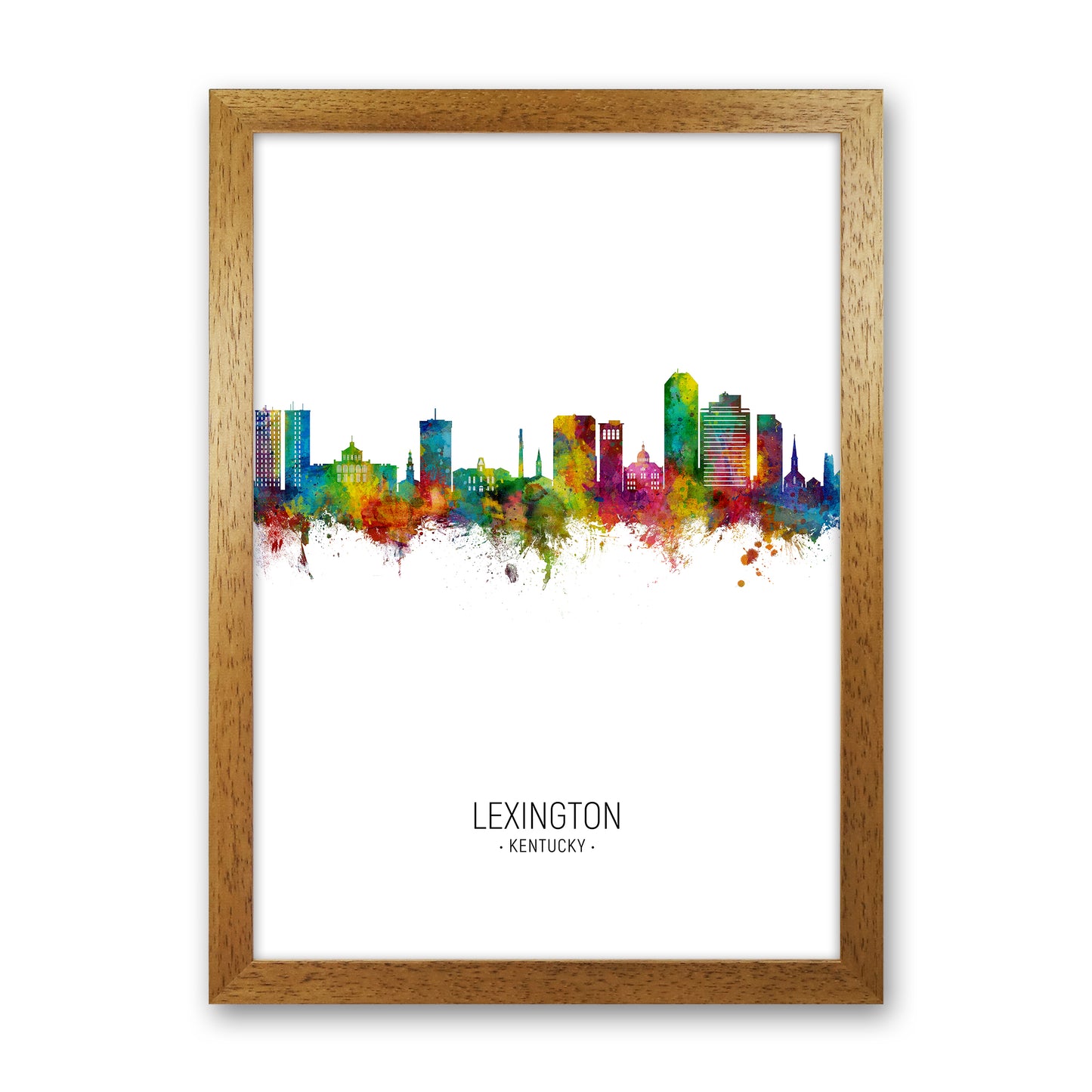 Lexington Kentucky Skyline Portrait Art Print by Michael Tompsett Oak Grain