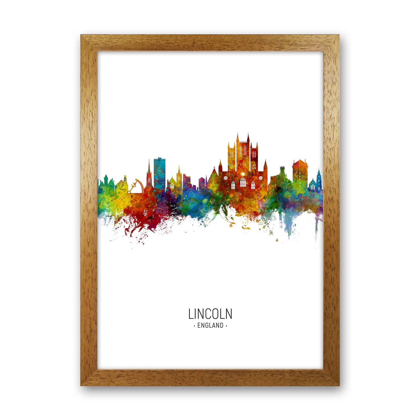 Lincoln England Skyline Portrait Art Print by Michael Tompsett Oak Grain