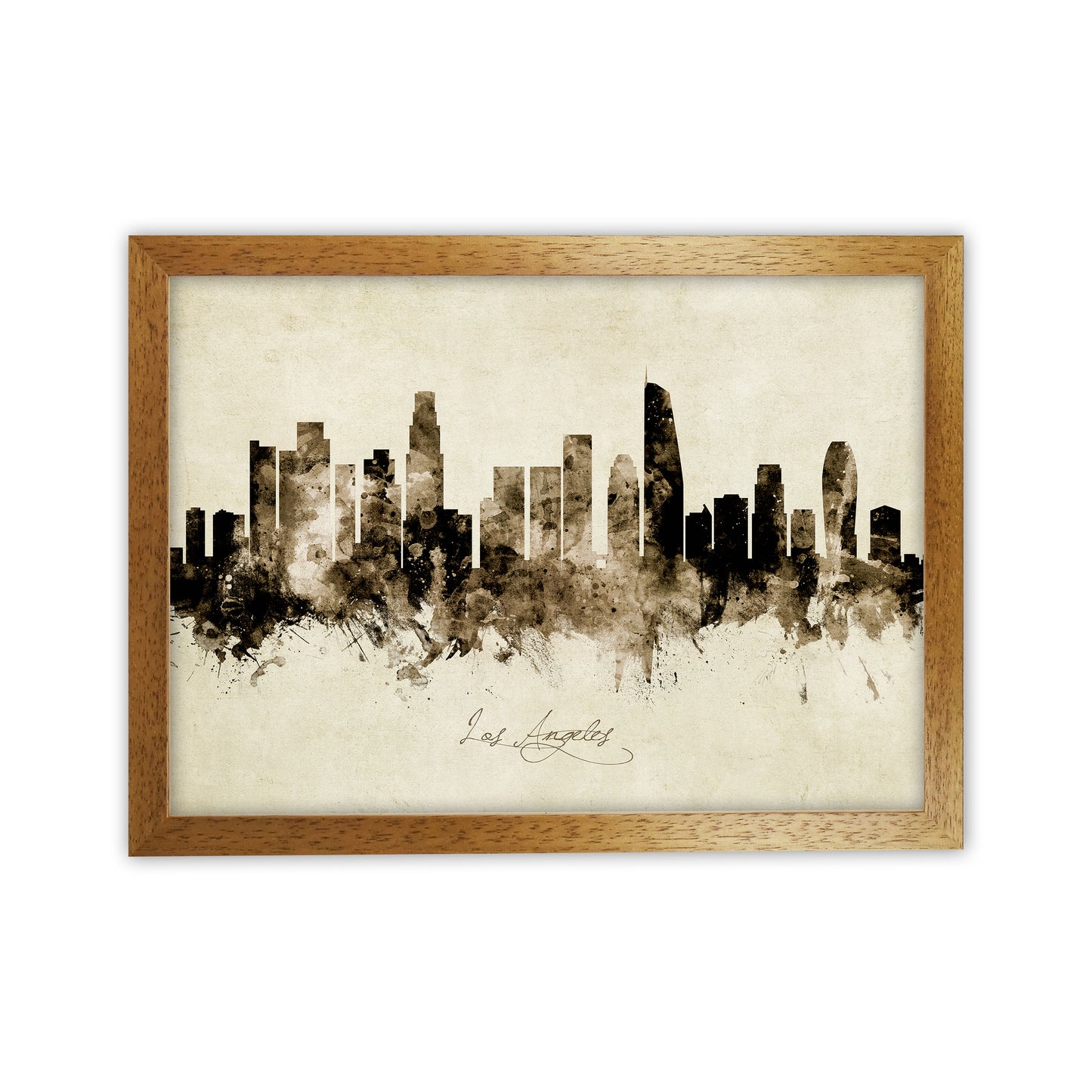Los Angeles California Skyline Vintage Art Print by Michael Tompsett Oak Grain