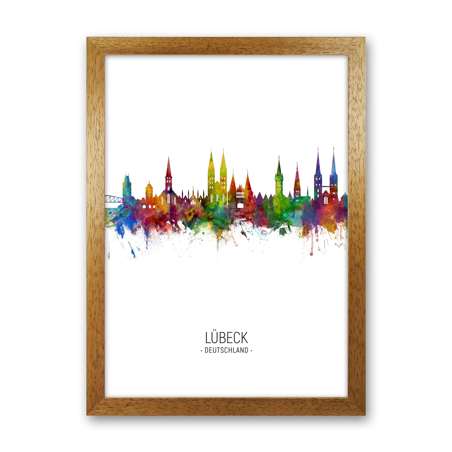 Lubeck Germany Skyline Portrait Art Print by Michael Tompsett Oak Grain