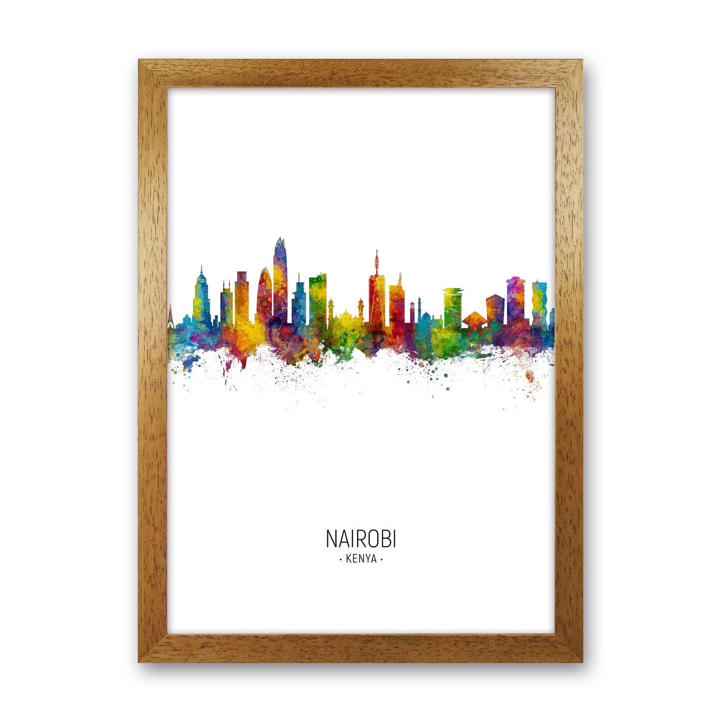 Nairobi Kenya Skyline Portrait Art Print by Michael Tompsett Oak Grain