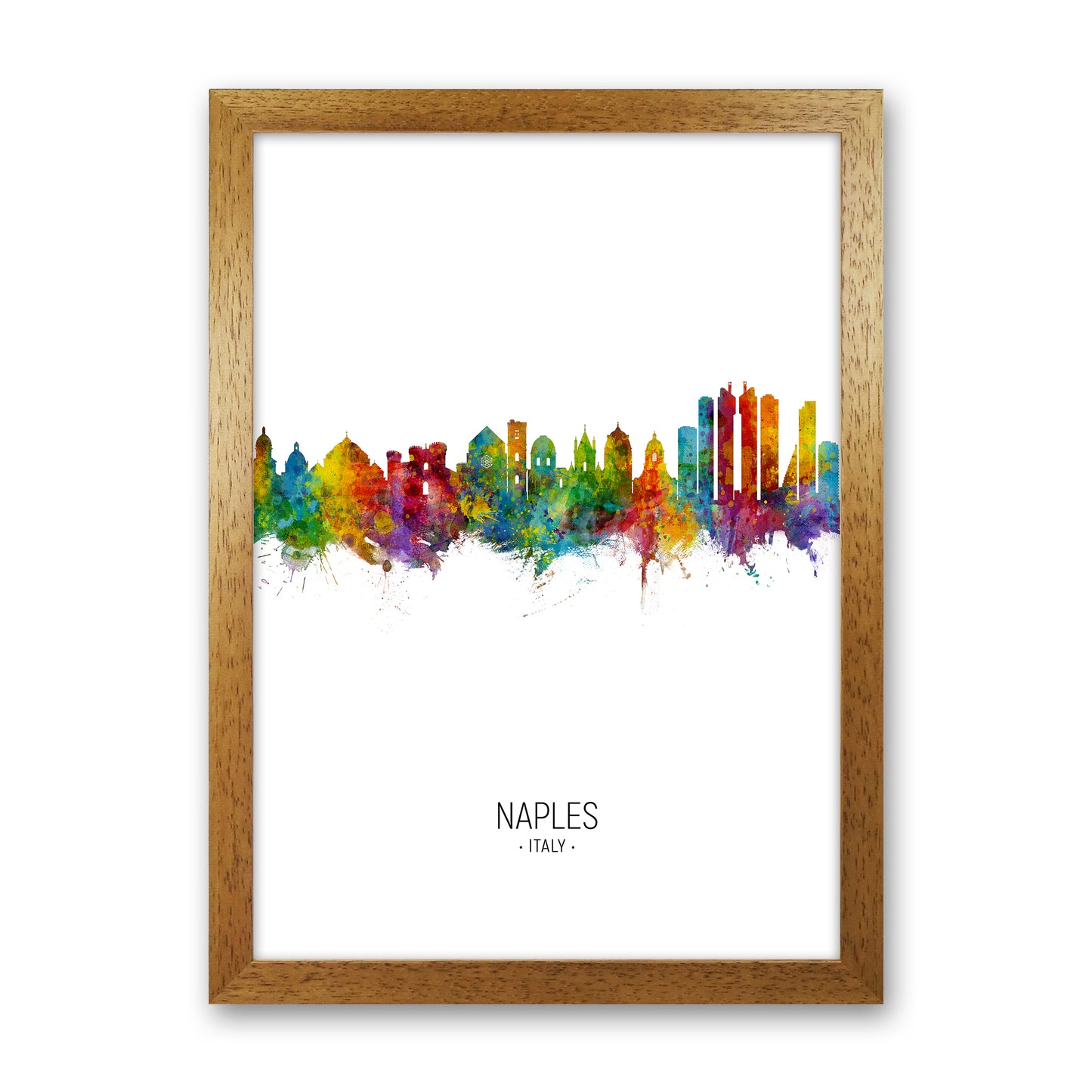 Naples Italy Skyline Portrait Art Print by Michael Tompsett Oak Grain