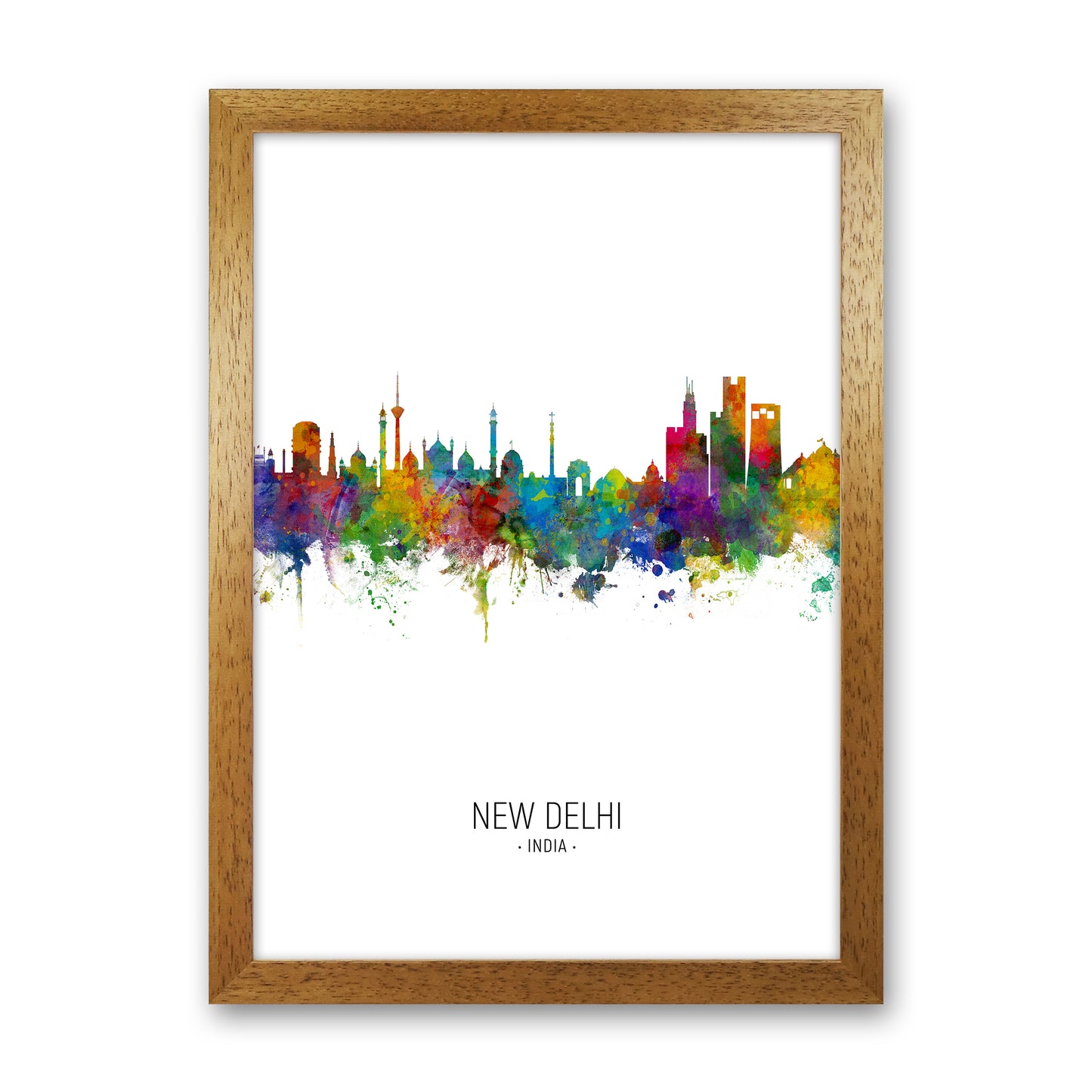 New Delhi India Skyline Portrait Art Print by Michael Tompsett Oak Grain