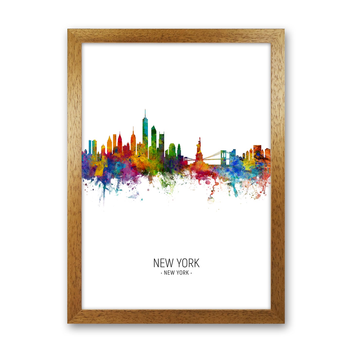 New York New York Skyline Portrait Art Print by Michael Tompsett Oak Grain