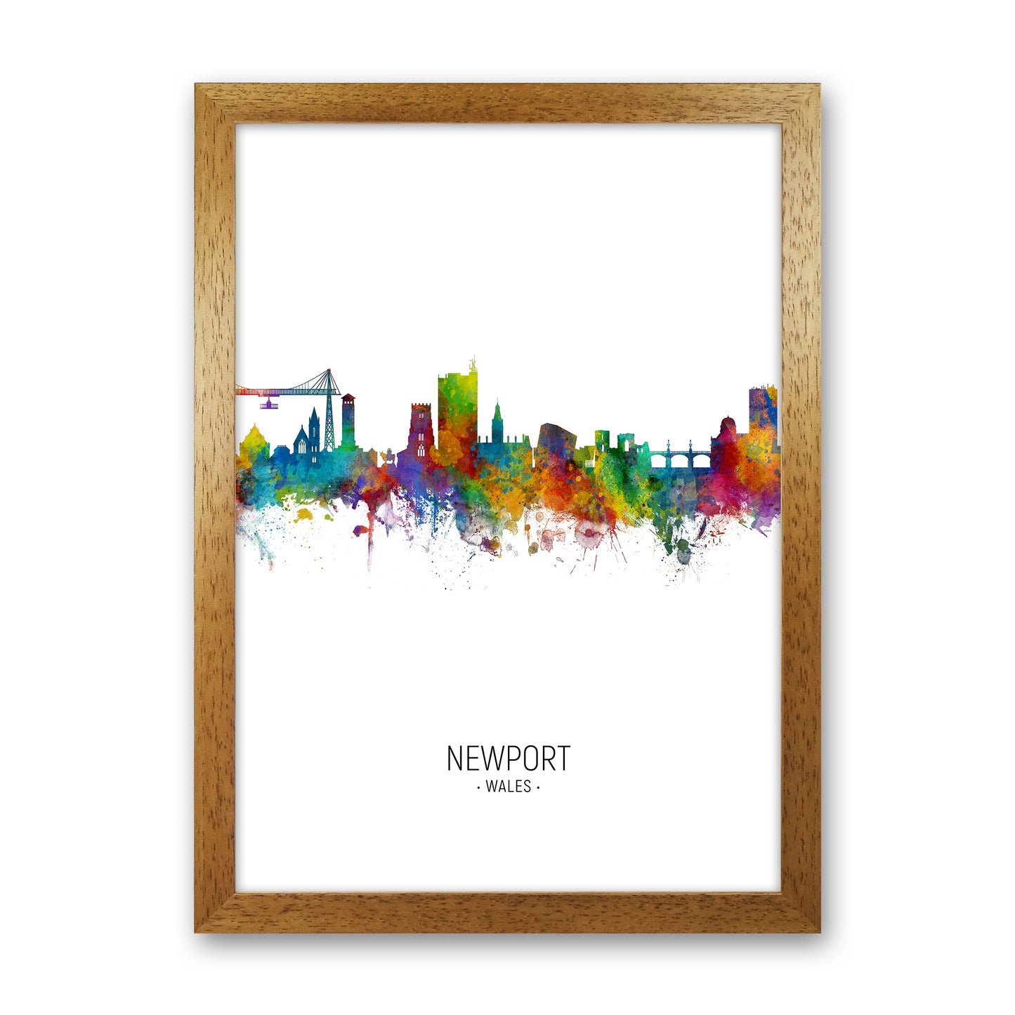 Newport Wales Skyline Portrait Art Print by Michael Tompsett Oak Grain