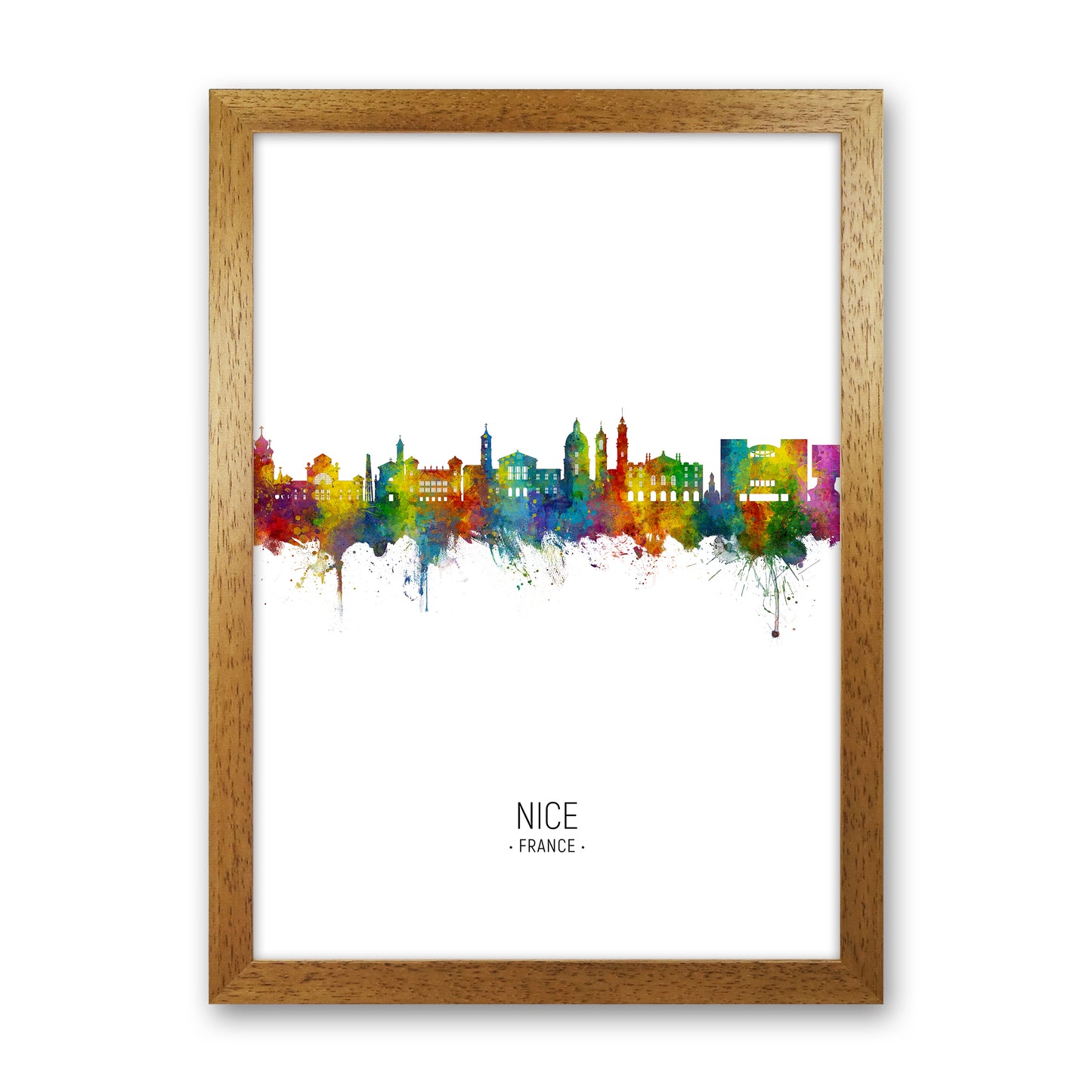 Nice France Skyline Portrait Art Print by Michael Tompsett Oak Grain