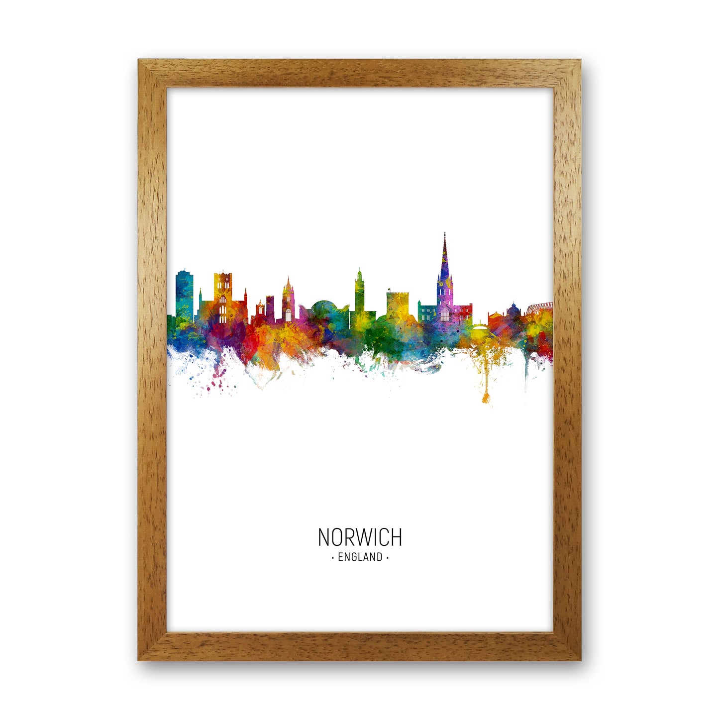 Norwich England Skyline Portrait Art Print by Michael Tompsett Oak Grain