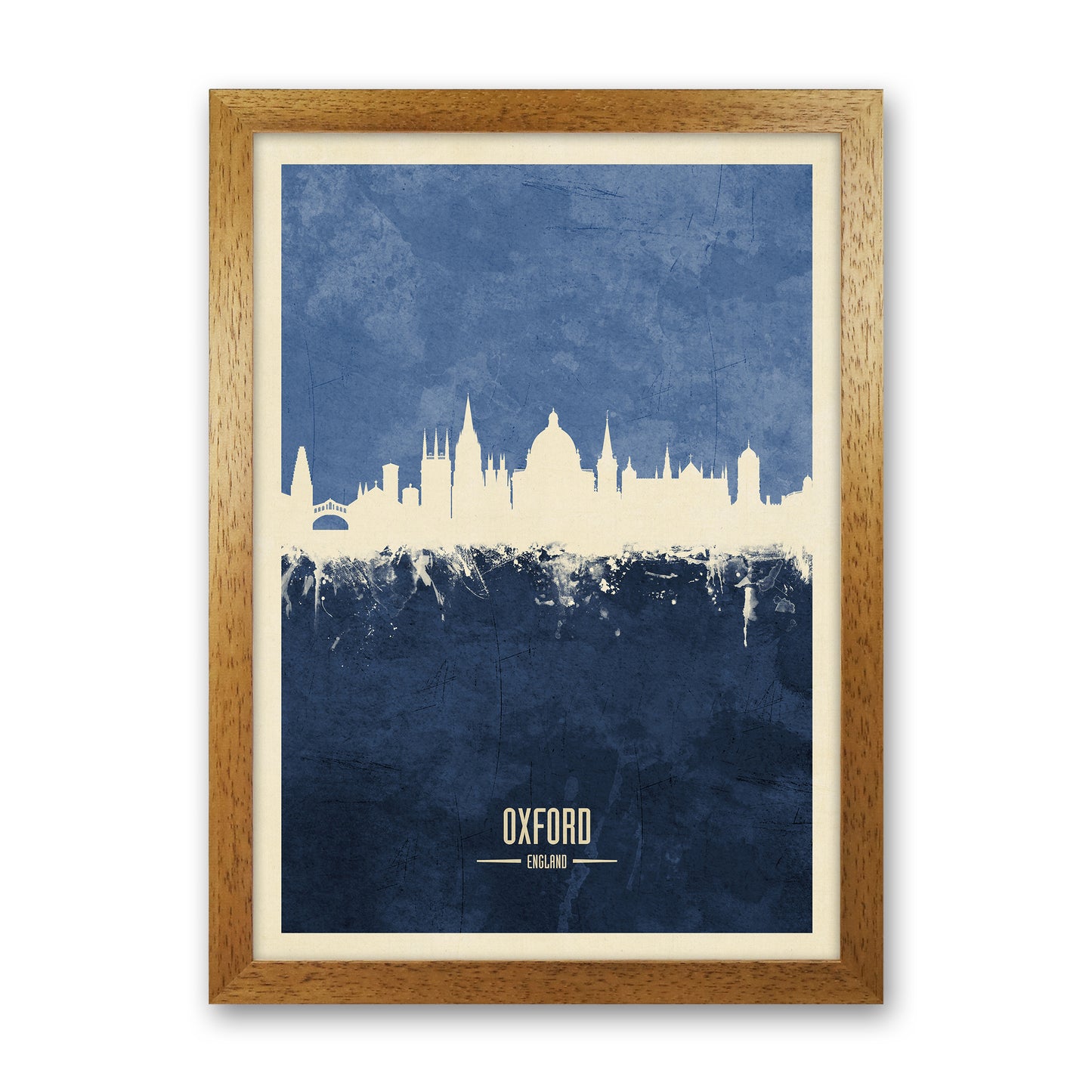 Oxford England Skyline Portrait Navy Art Print by Michael Tompsett Oak Grain