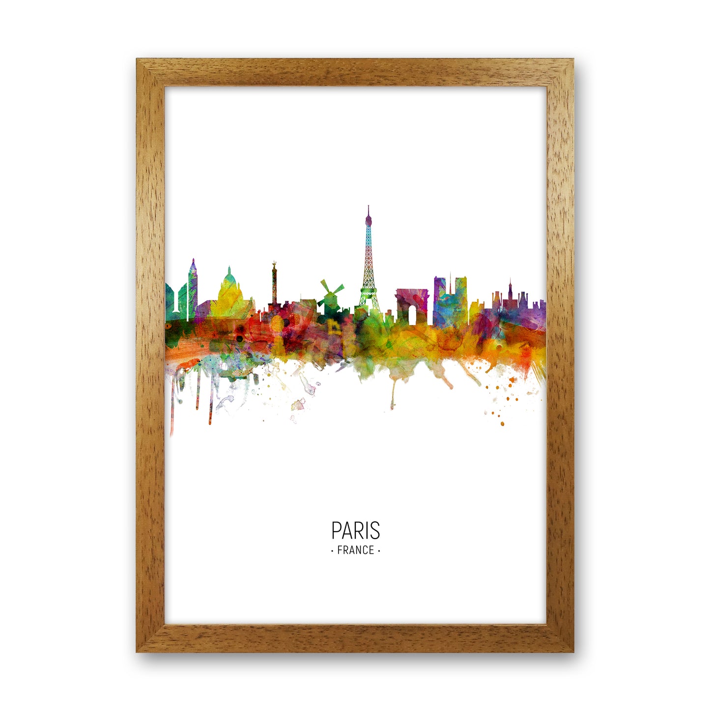 Paris France Skyline Portrait Art Print by Michael Tompsett Oak Grain