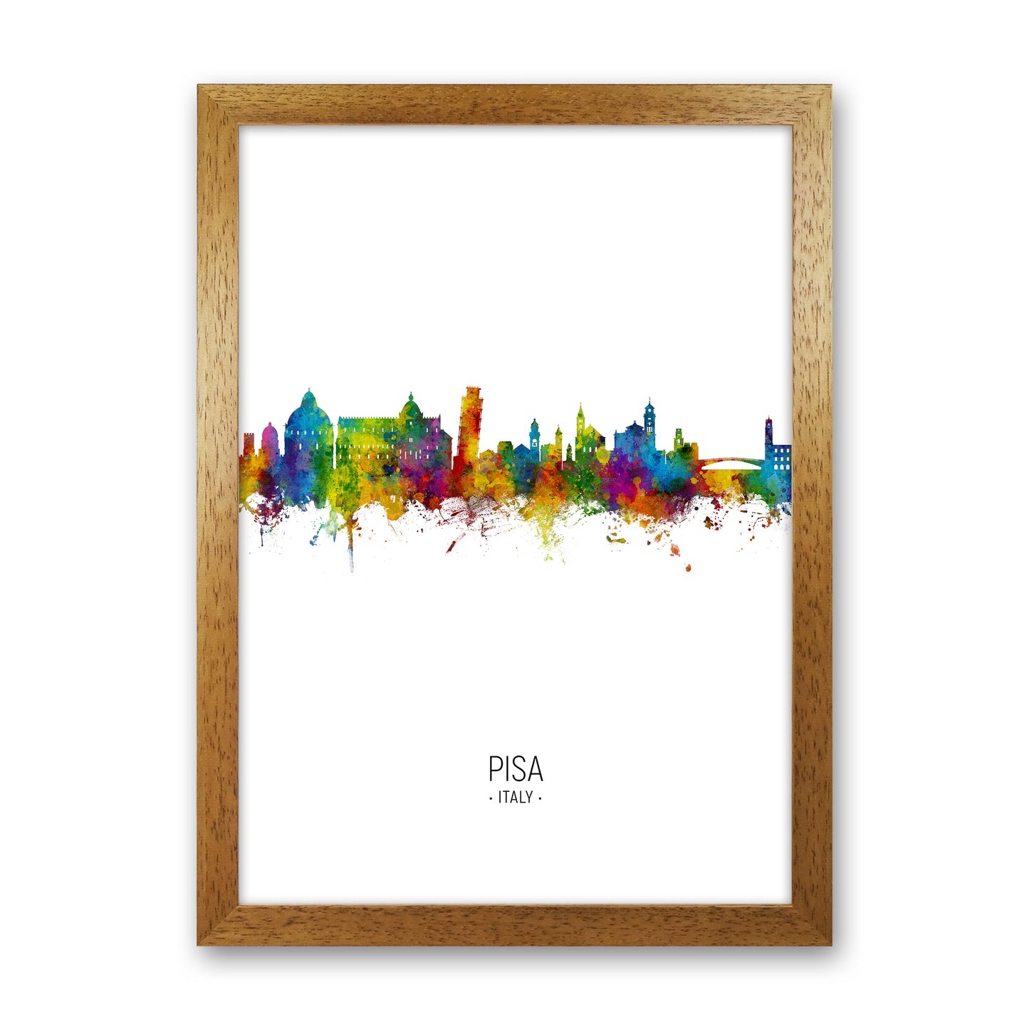 Pisa Italy Skyline Portrait Art Print by Michael Tompsett Oak Grain