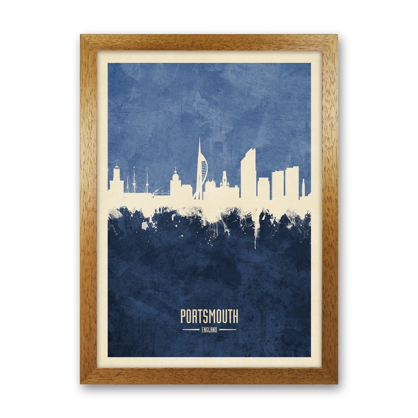 Portsmouth England Skyline Portrait Navy Art Print by Michael Tompsett Oak Grain