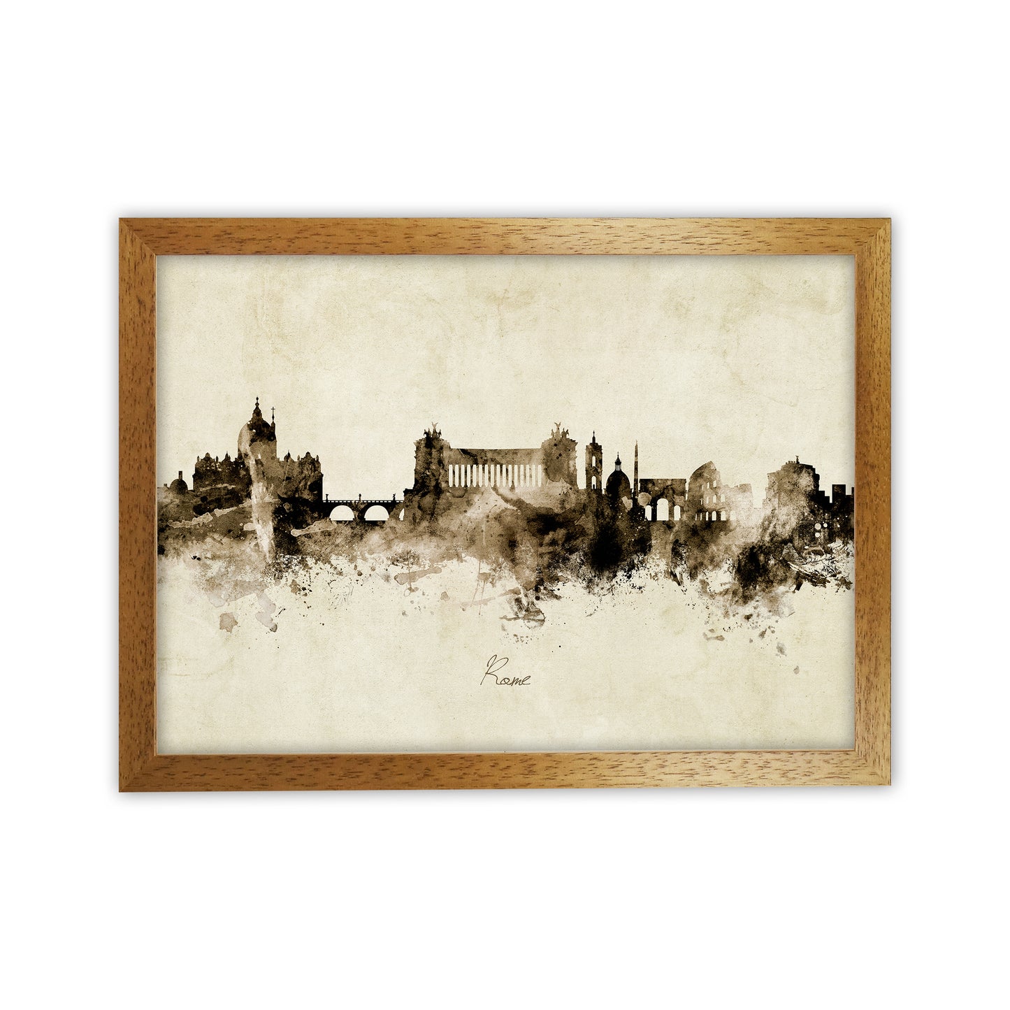 Rome Italy Skyline Vintage Art Print by Michael Tompsett Oak Grain