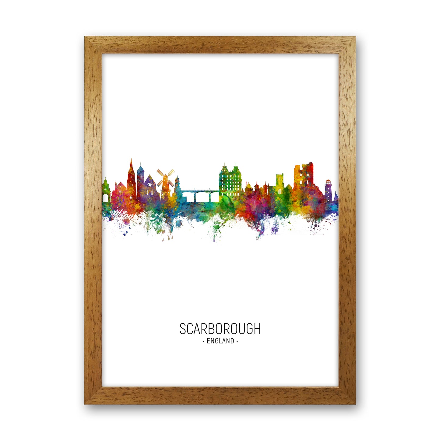 Scarborough England Skyline Portrait Art Print by Michael Tompsett Oak Grain