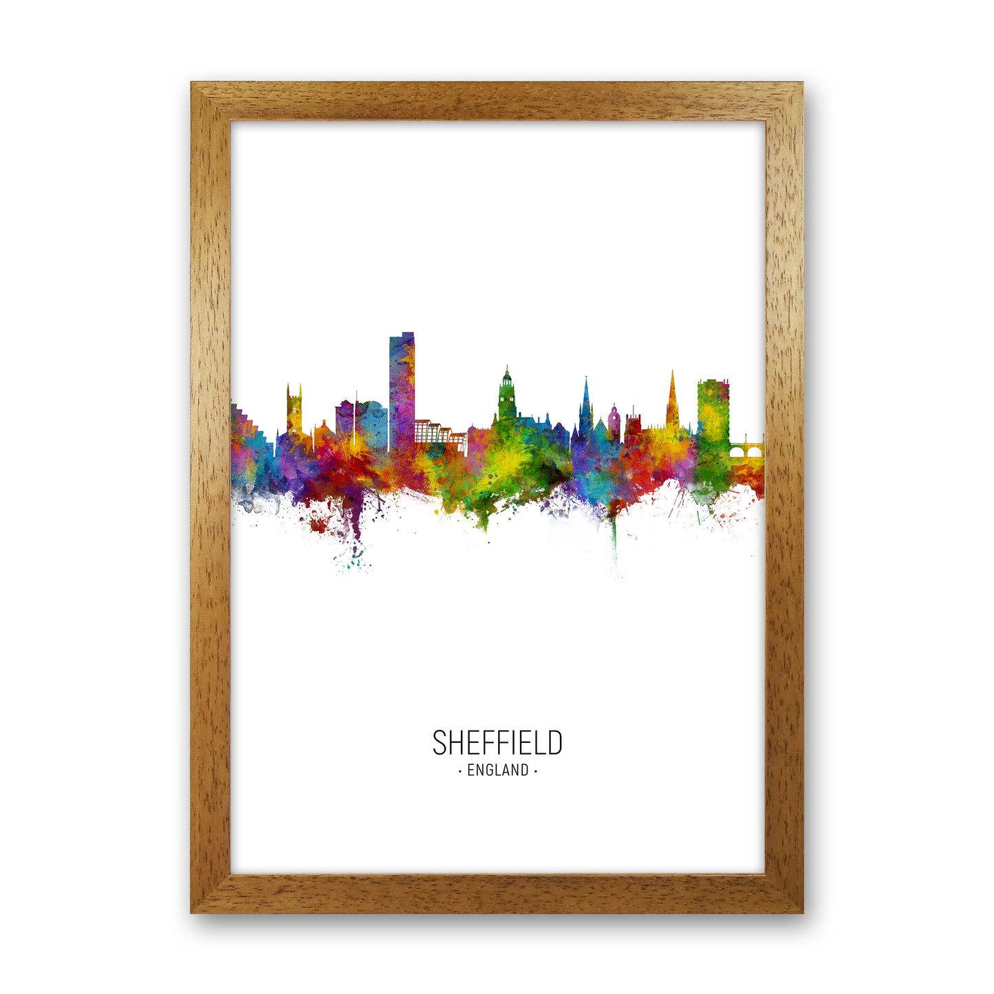 Sheffield England Skyline Portrait Art Print by Michael Tompsett Oak Grain