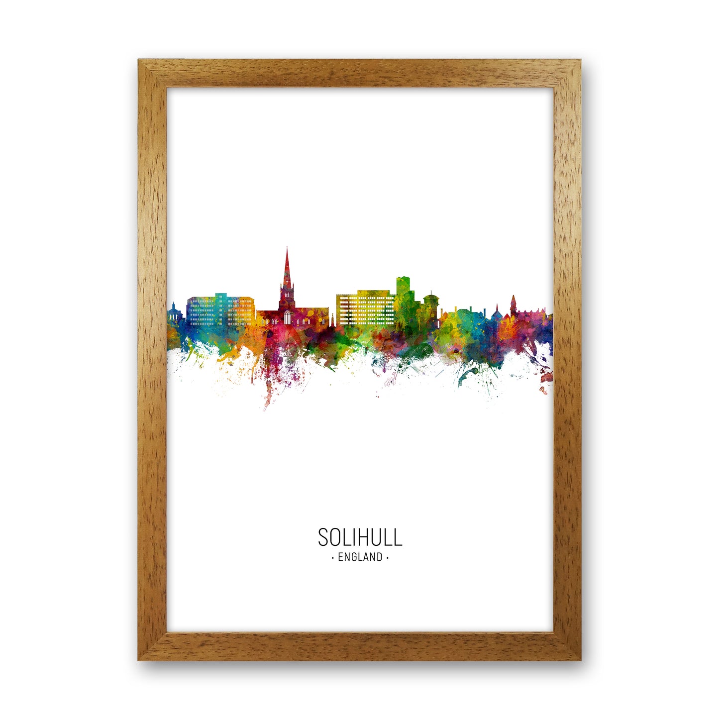 Solihull England Skyline Portrait Art Print by Michael Tompsett Oak Grain