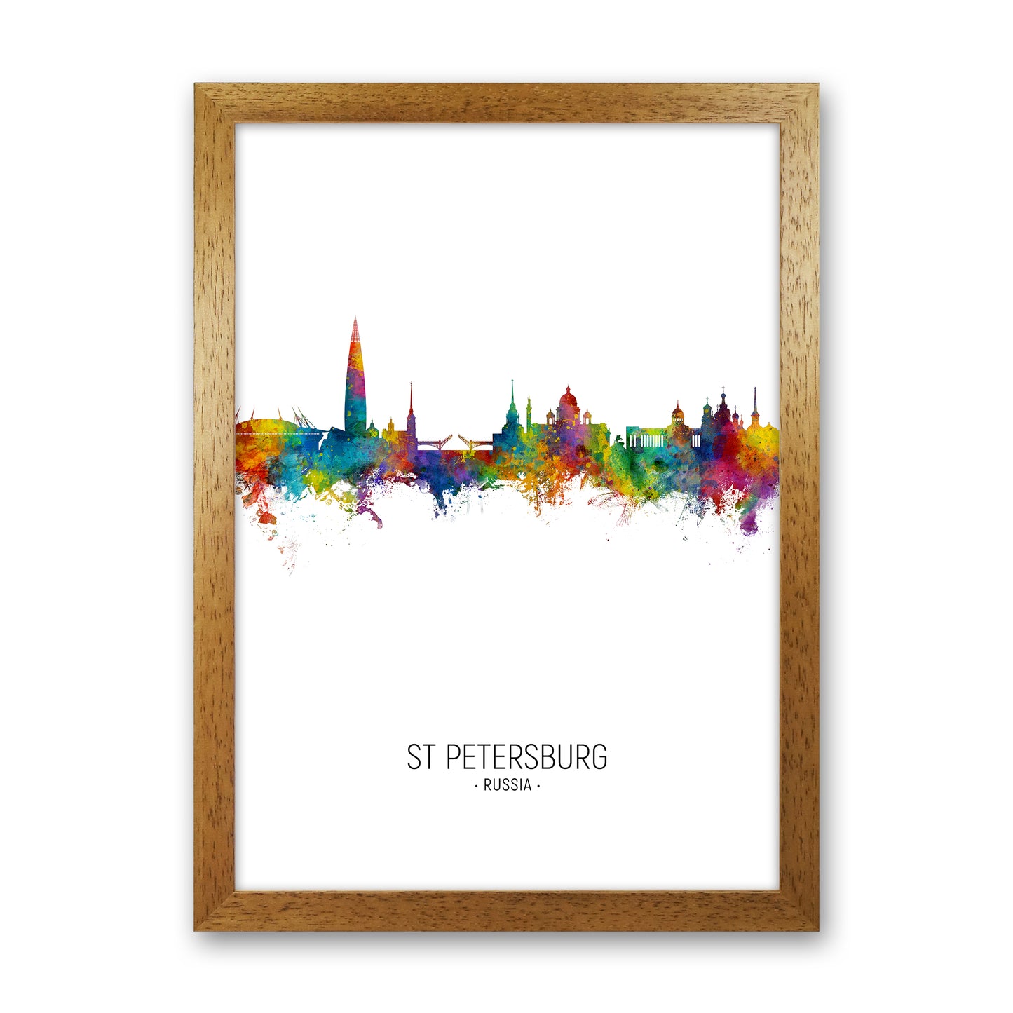 St Petersburg Russia Skyline Portrait Art Print by Michael Tompsett Oak Grain