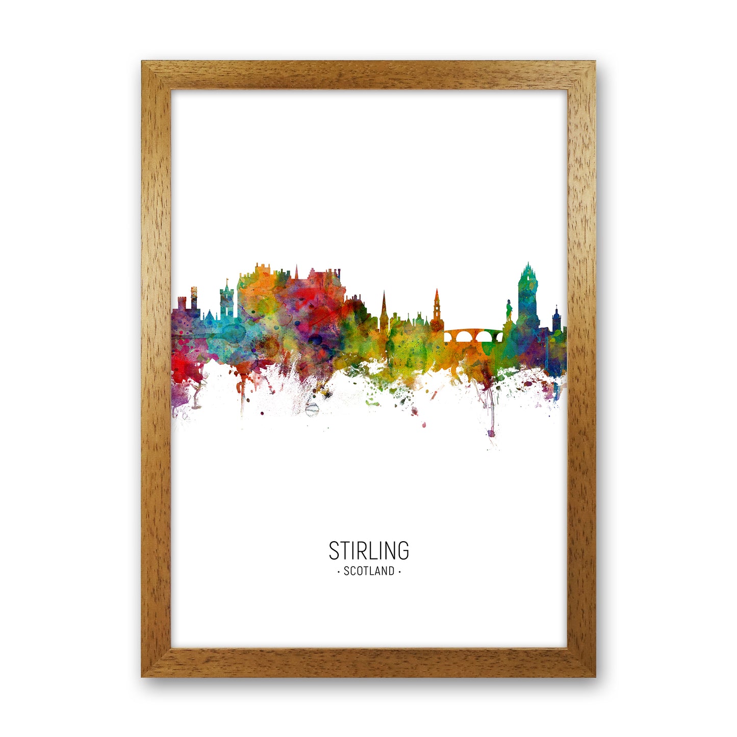 Stirling Scotland Skyline Portrait Art Print by Michael Tompsett Oak Grain