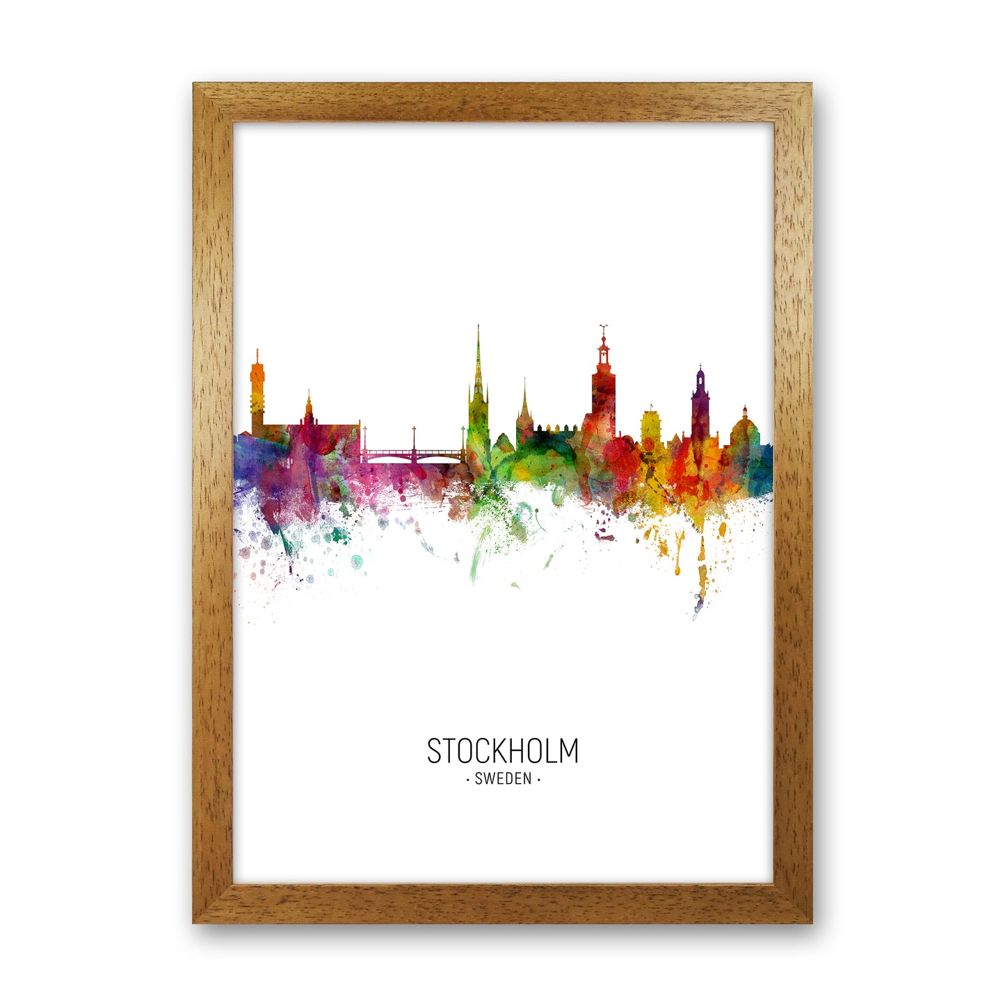 Stockholm Sweden Skyline Portrait Art Print by Michael Tompsett Oak Grain
