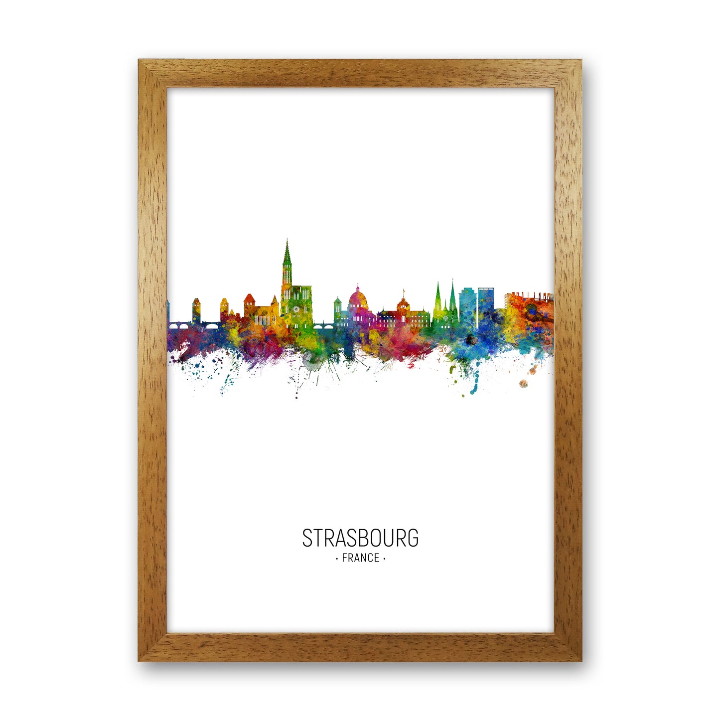 Strasbourg France Skyline Portrait Art Print by Michael Tompsett Oak Grain