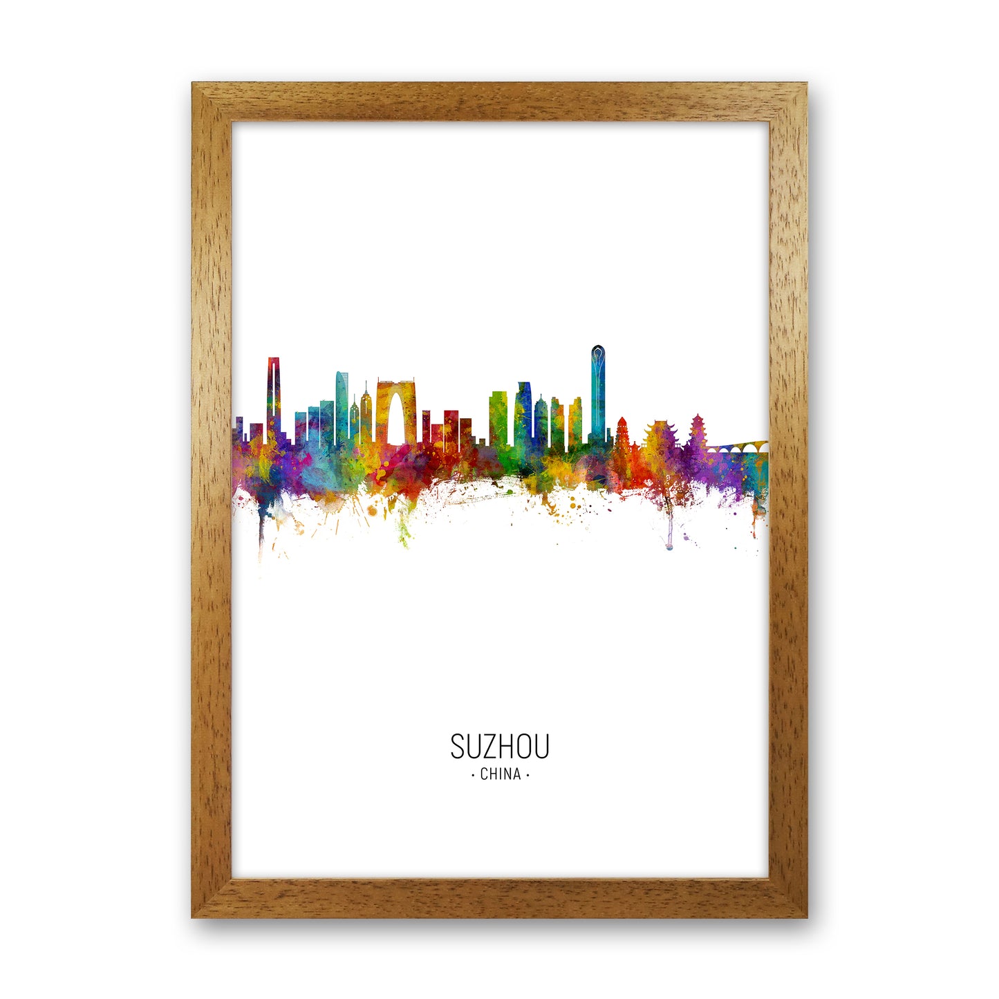 Suzhou China Skyline Portrait Art Print by Michael Tompsett Oak Grain