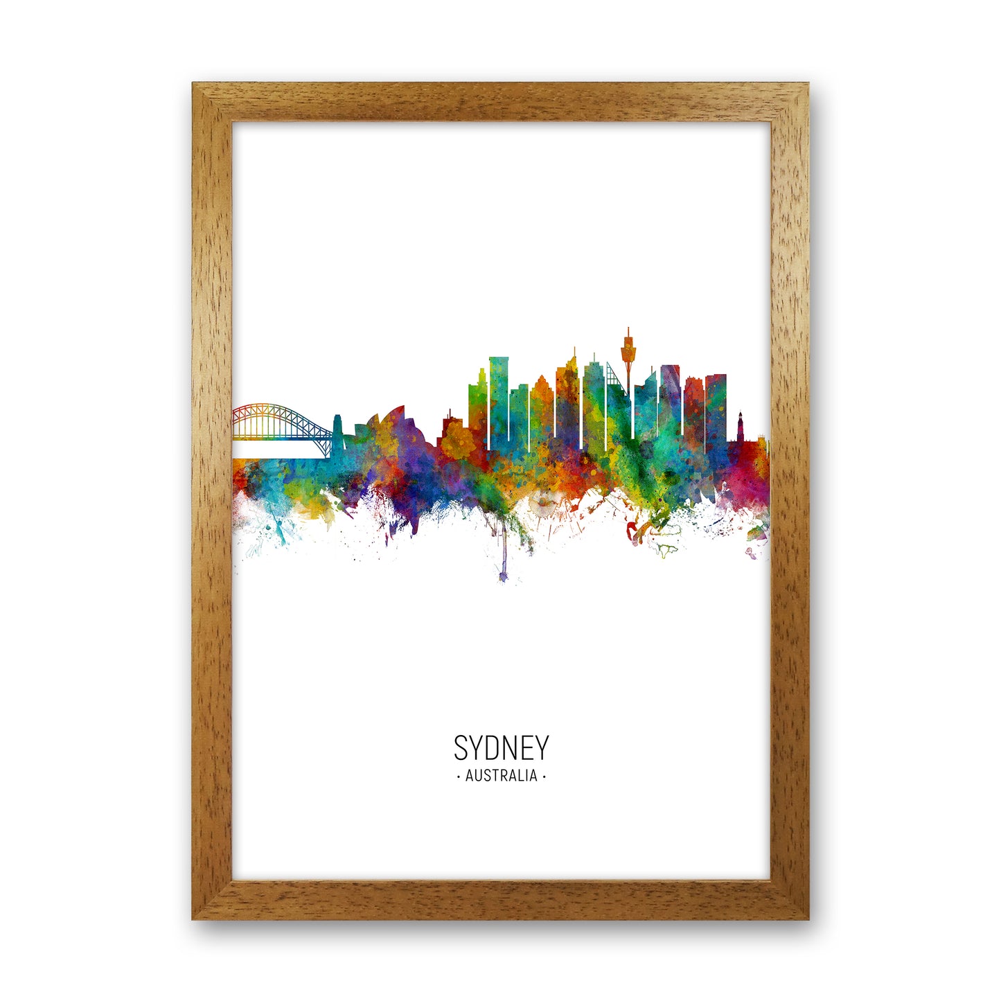 Sydney Australia Skyline Portrait Art Print by Michael Tompsett Oak Grain