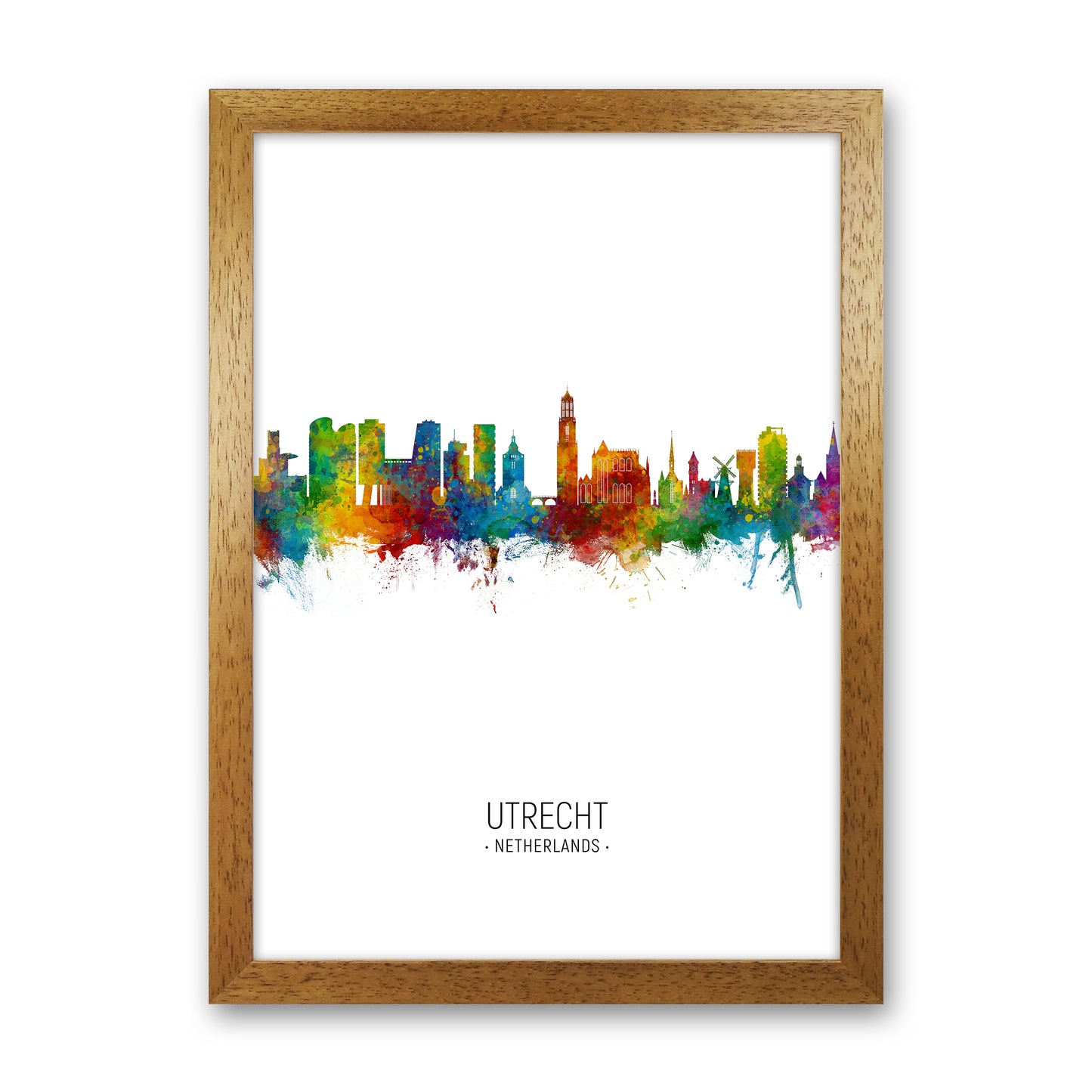 Utrecht Netherlands Skyline Portrait Art Print by Michael Tompsett Oak Grain