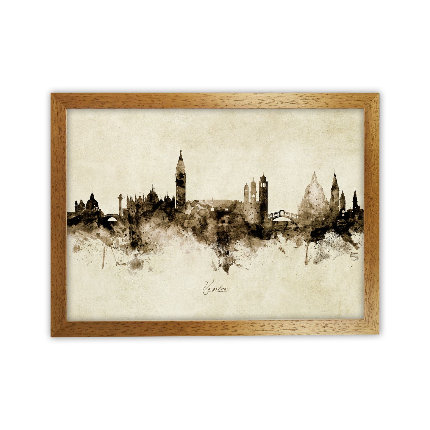 Venice Italy Skyline Vintage Art Print by Michael Tompsett Oak Grain