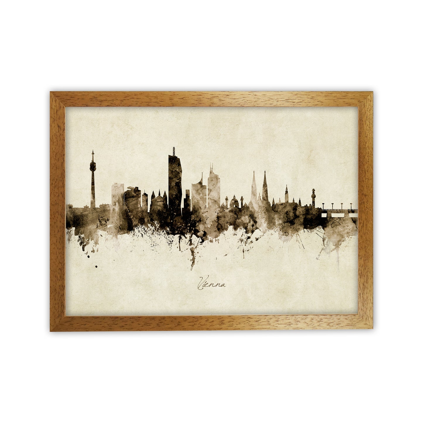 Vienna Austria Skyline Vintage Art Print by Michael Tompsett Oak Grain