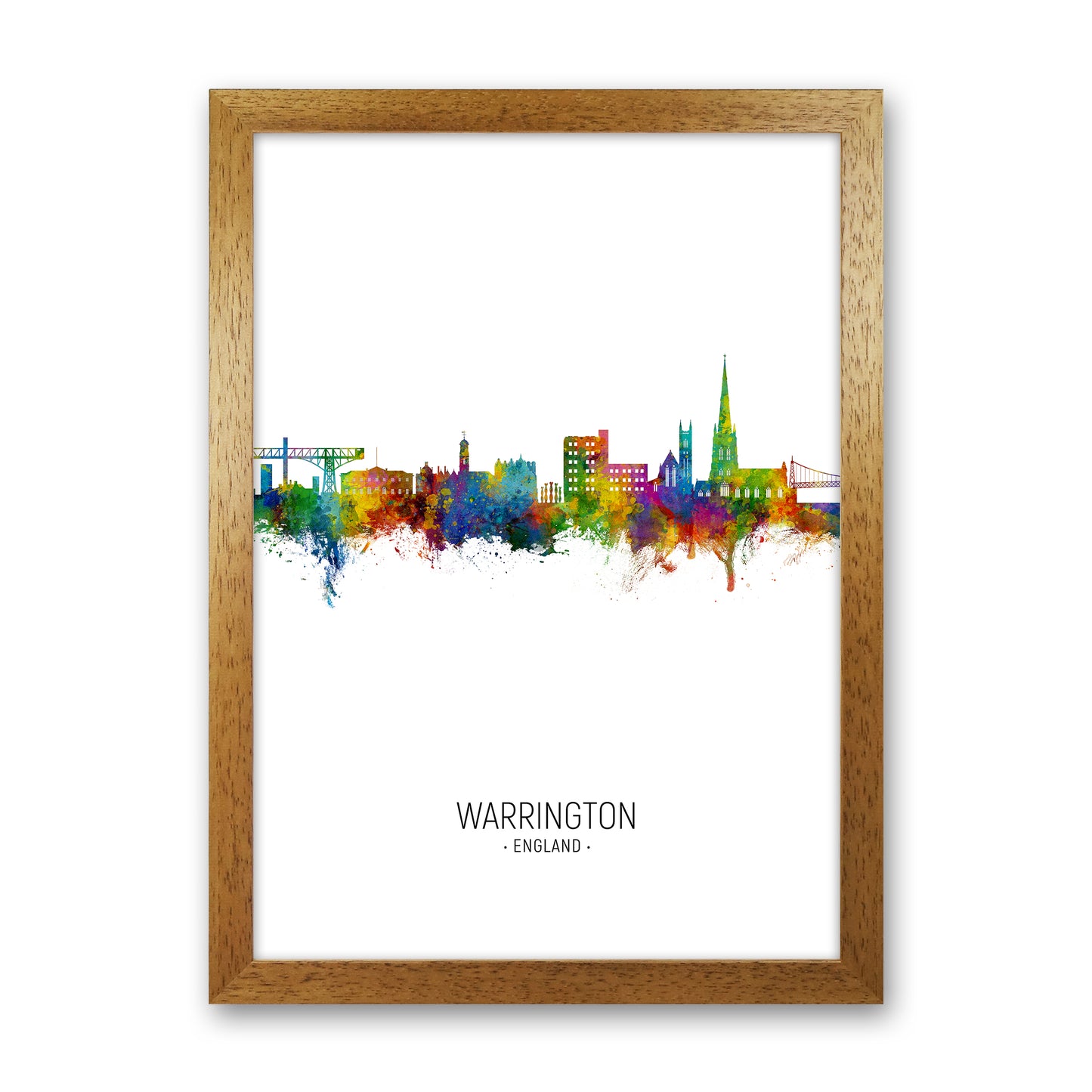 Warrington England Skyline Portrait Art Print by Michael Tompsett Oak Grain