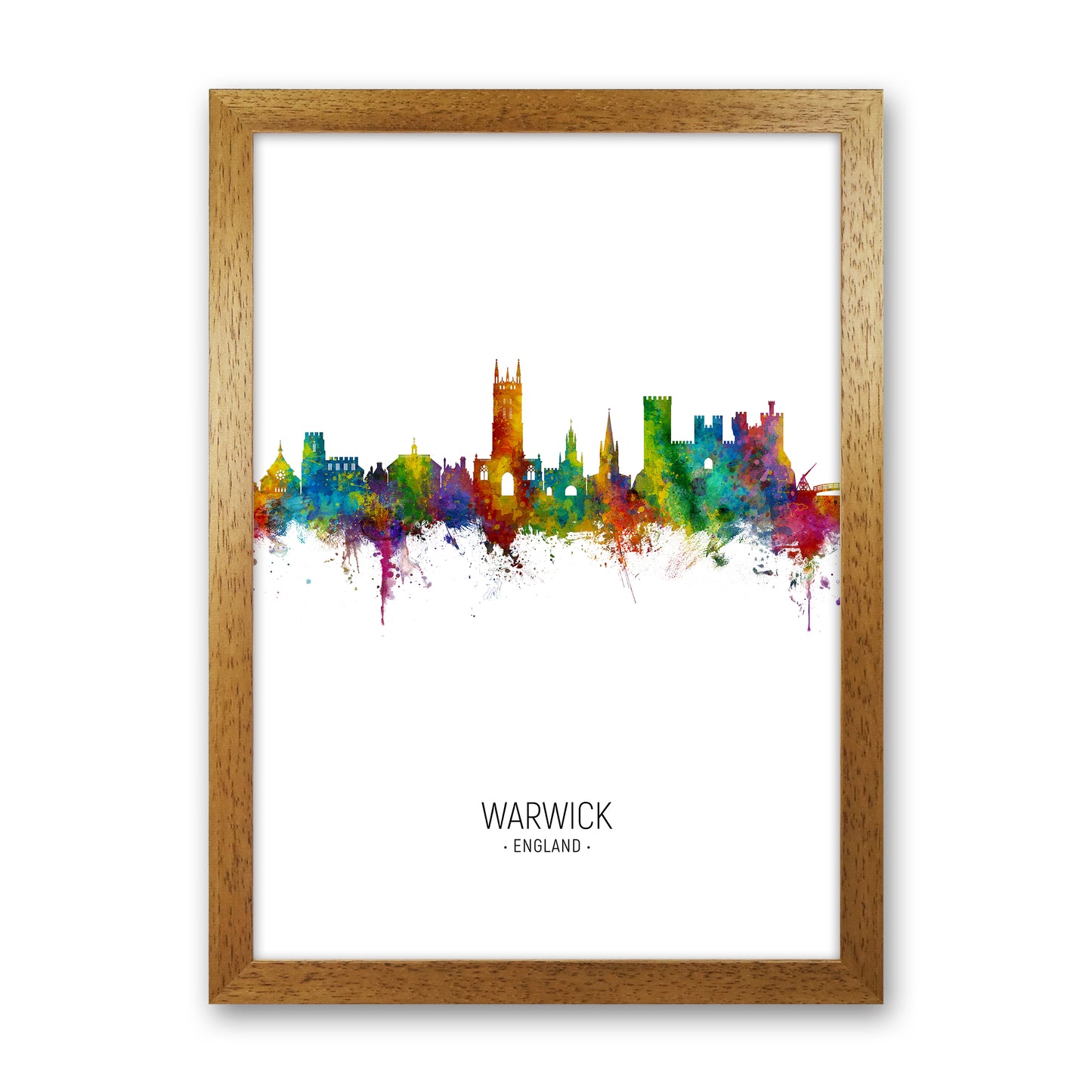 Warwick England Skyline Portrait Art Print by Michael Tompsett Oak Grain