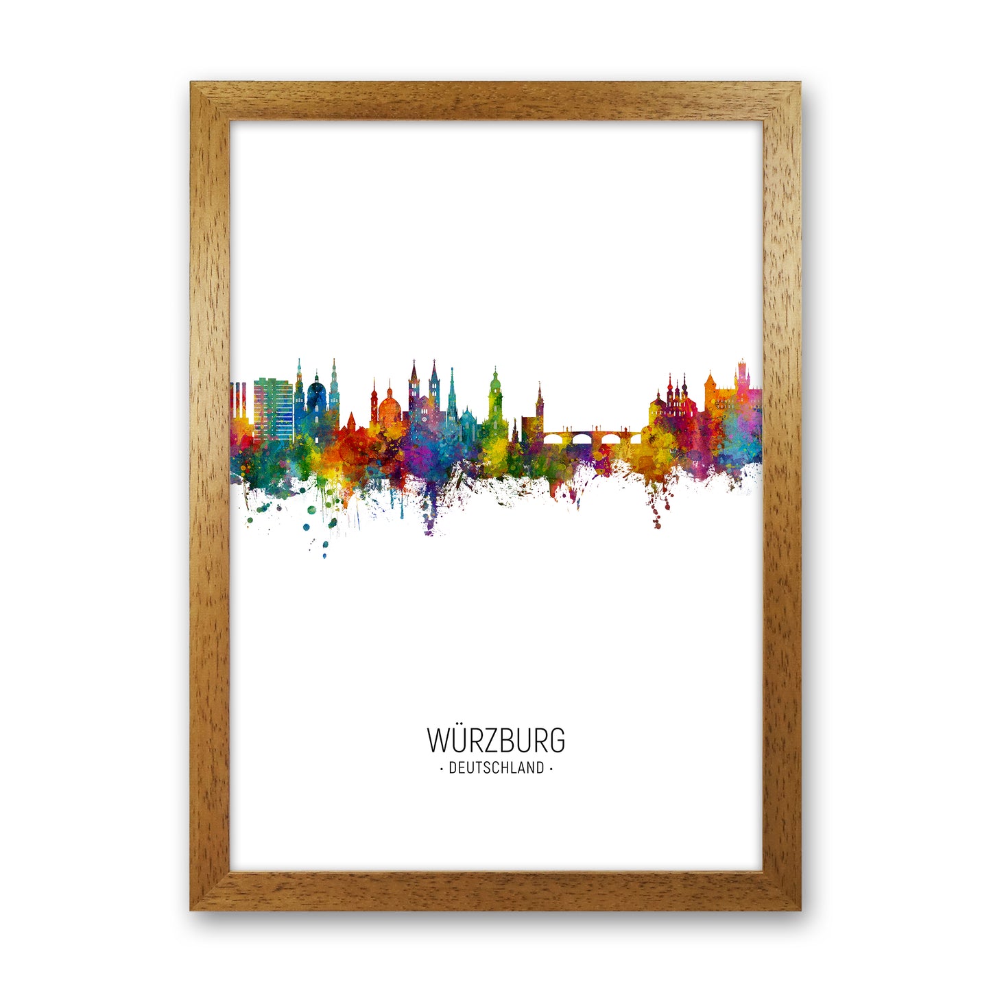 Wurzburg Deutschland Skyline Portrait Art Print by Michael Tompsett Oak Grain