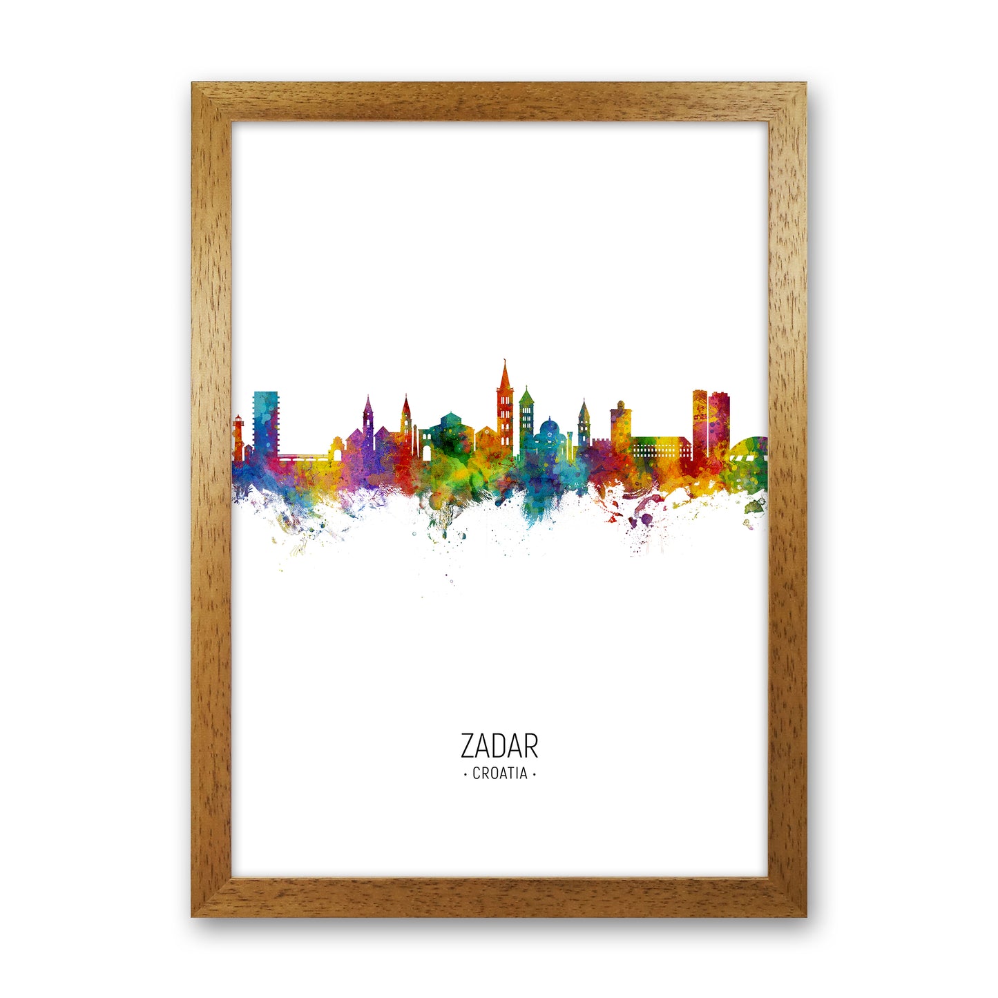 Zadar Croatia Skyline Portrait Art Print by Michael Tompsett Oak Grain