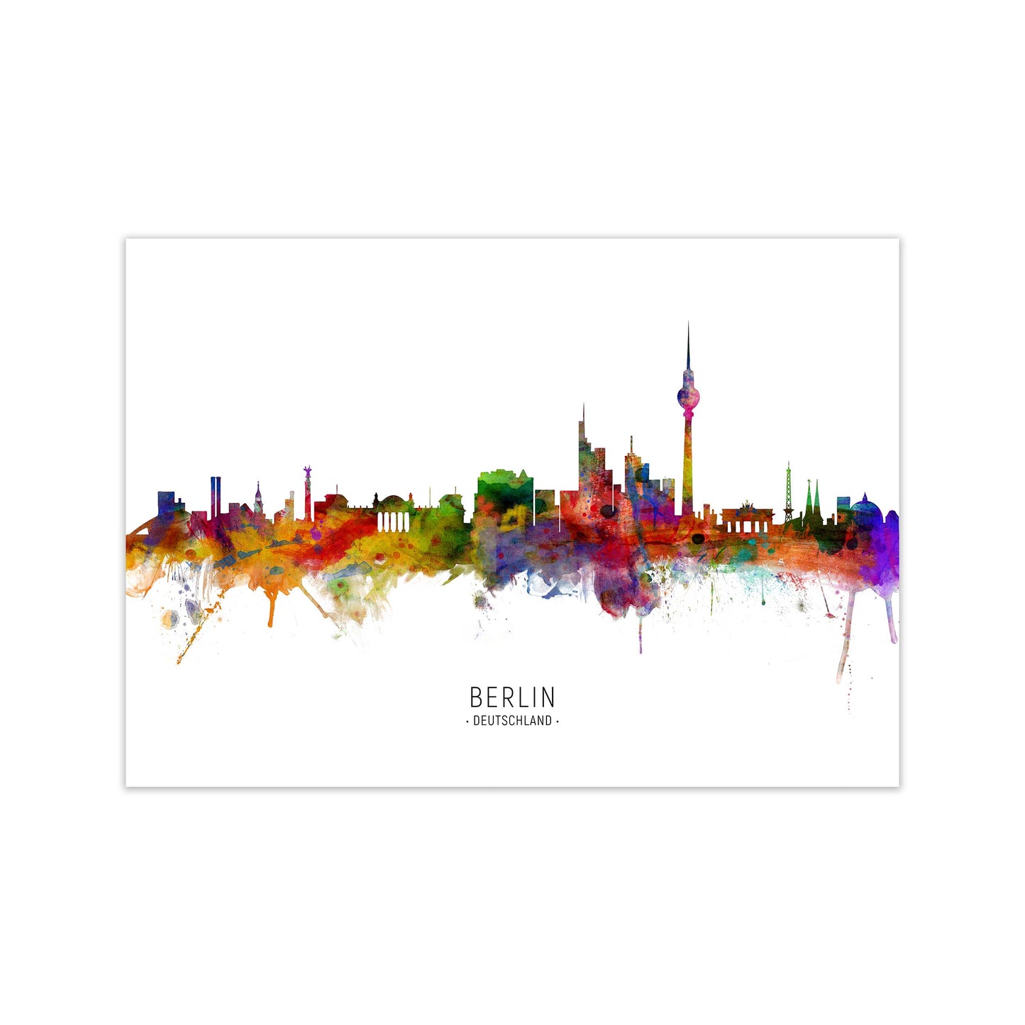 Berlin Deutschland Skyline Art Print by Michael Tompsett Print Only