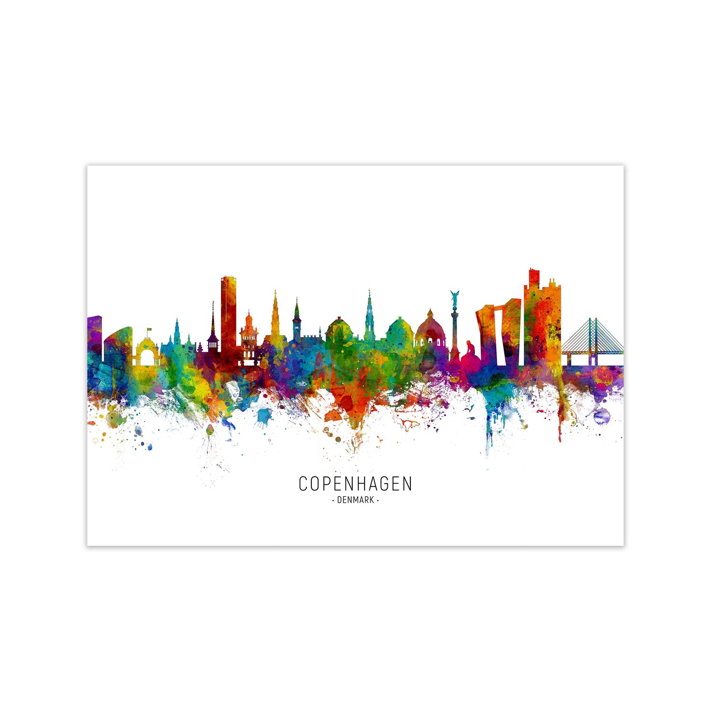 Copenhagen Denmark Skyline Art Print by Michael Tompsett Print Only