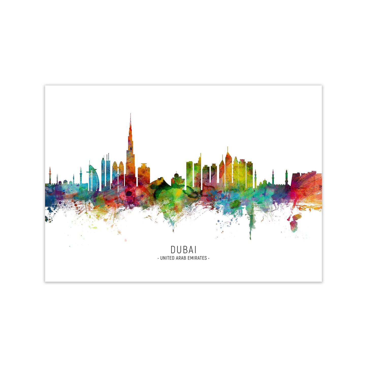Dubai United Arab Emirates Skyline Print by Michael Tompsett Print Only