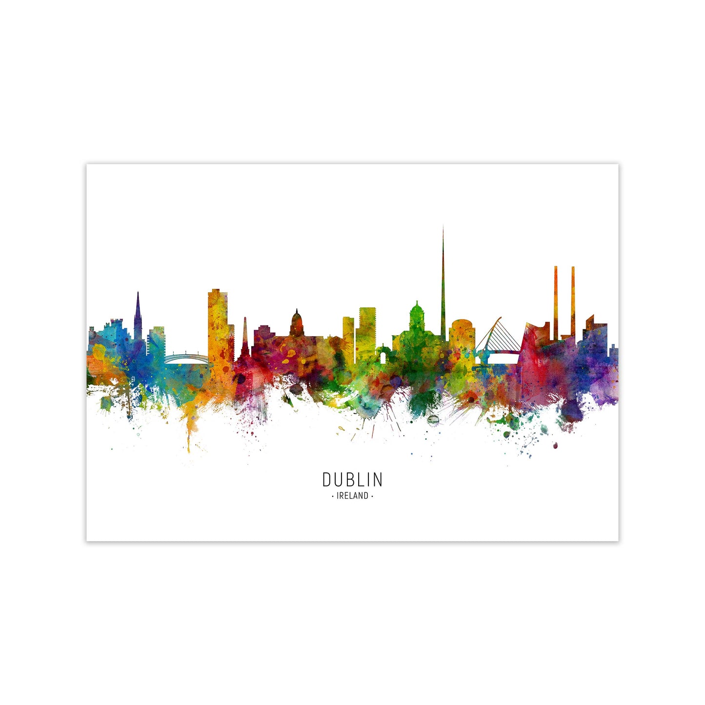 Dublin Ireland Skyline Art Print by Michael Tompsett Print Only