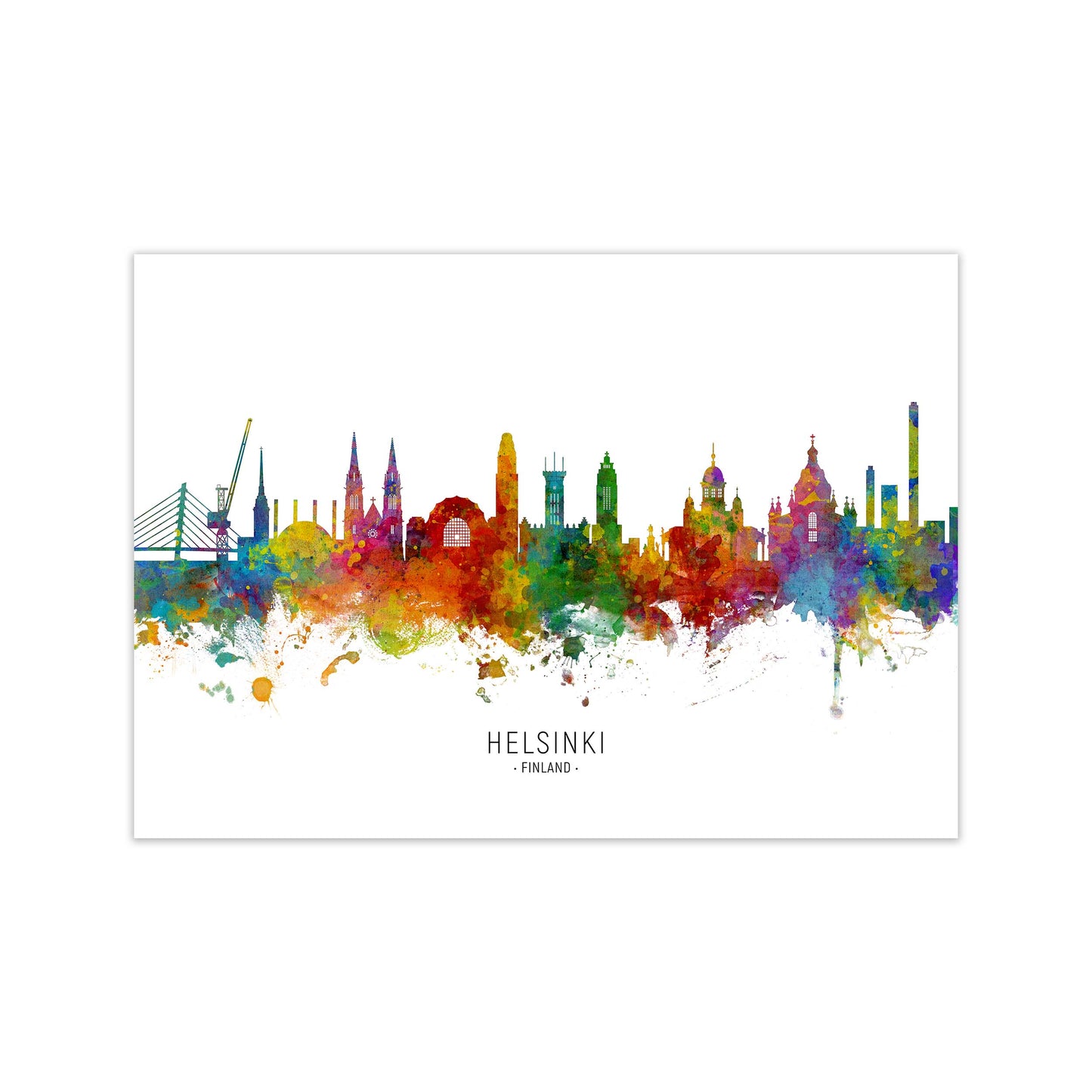 Helsinki Finland Skyline Art Print by Michael Tompsett Print Only