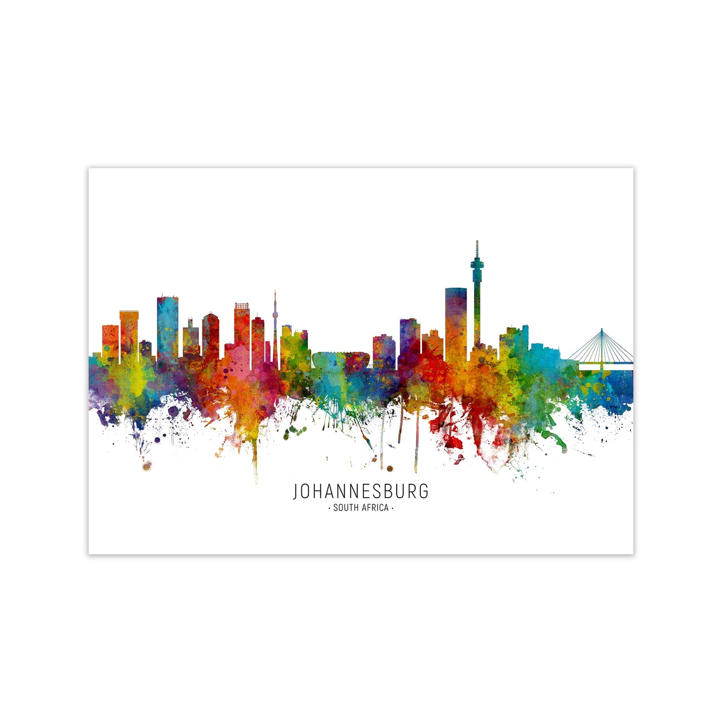 Johannesburg South Africa Skyline Print by Michael Tompsett Print Only