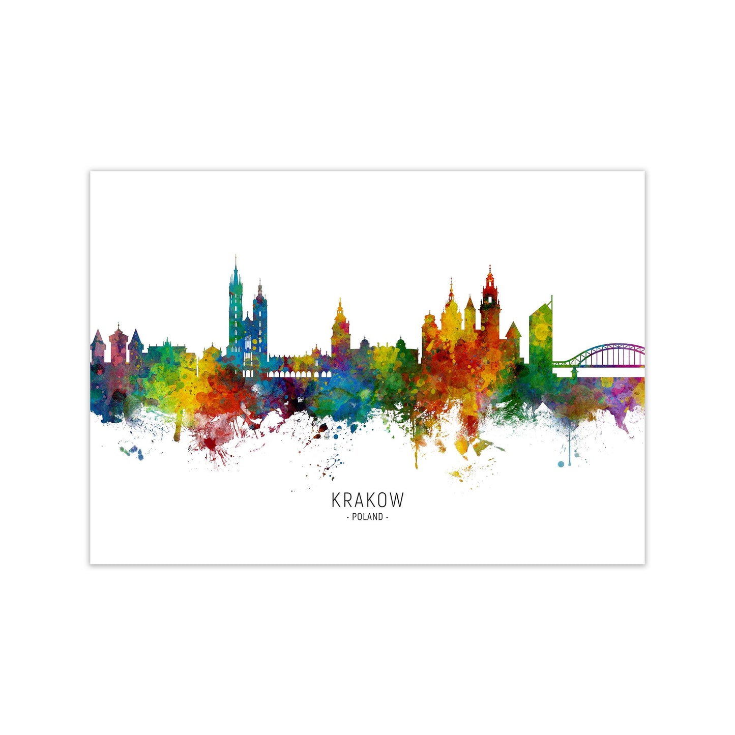 Krakow Poland Skyline Art Print by Michael Tompsett Print Only