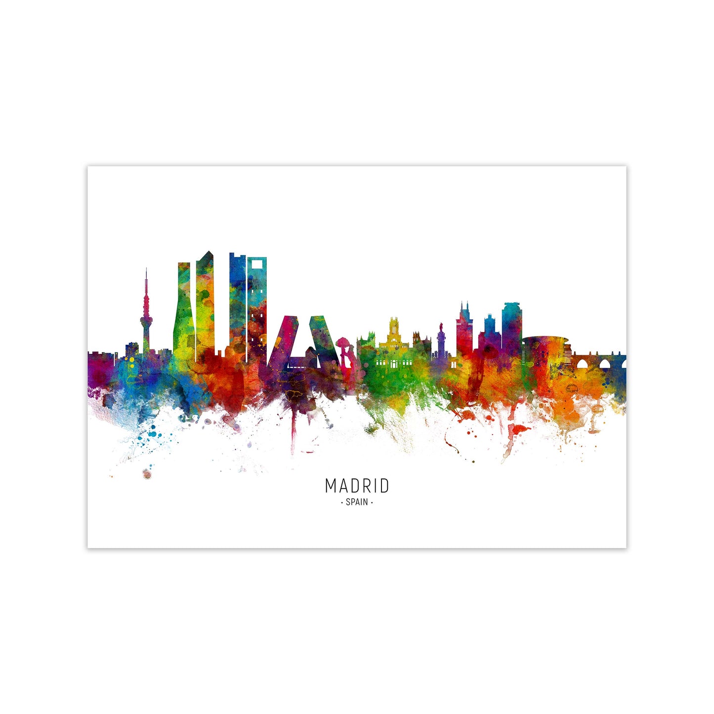 Madrid Spain Skyline Art Print by Michael Tompsett Print Only