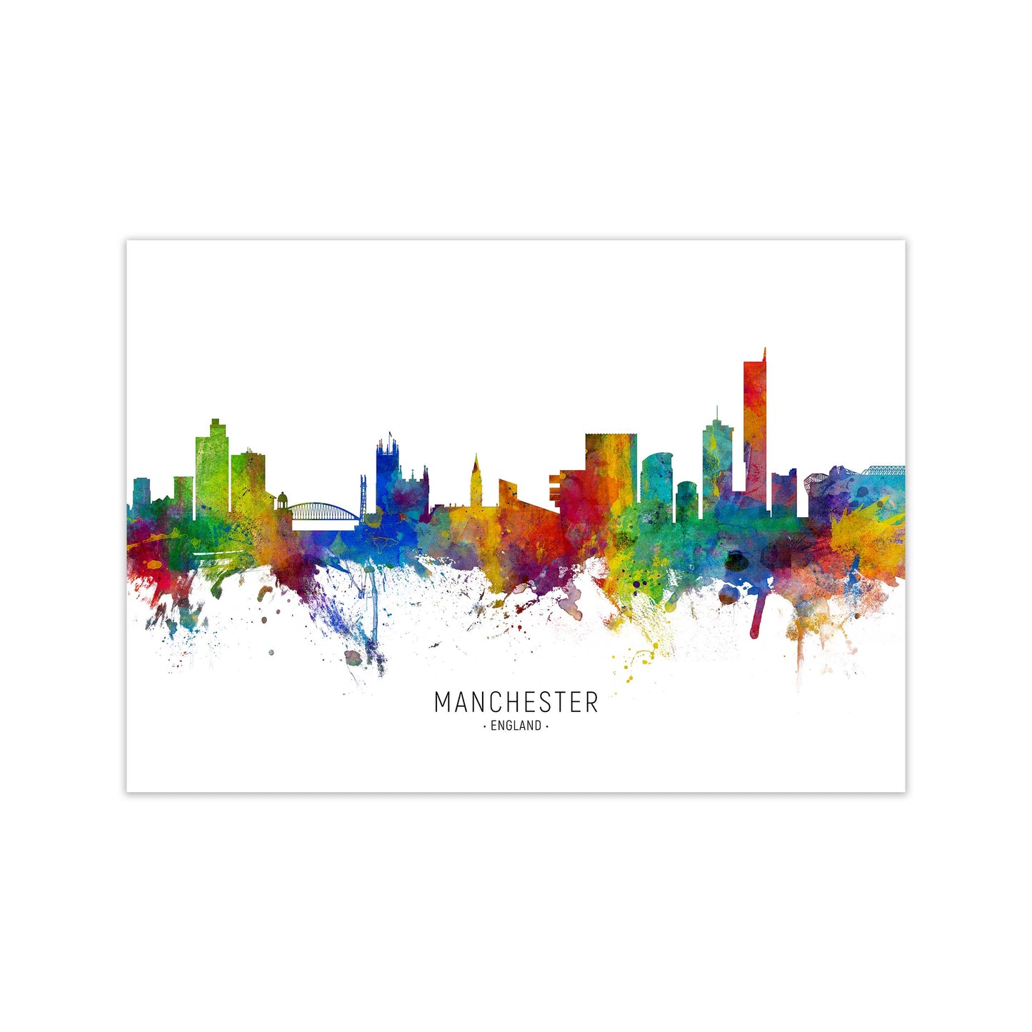 Manchester England Skyline Art Print by Michael Tompsett Print Only