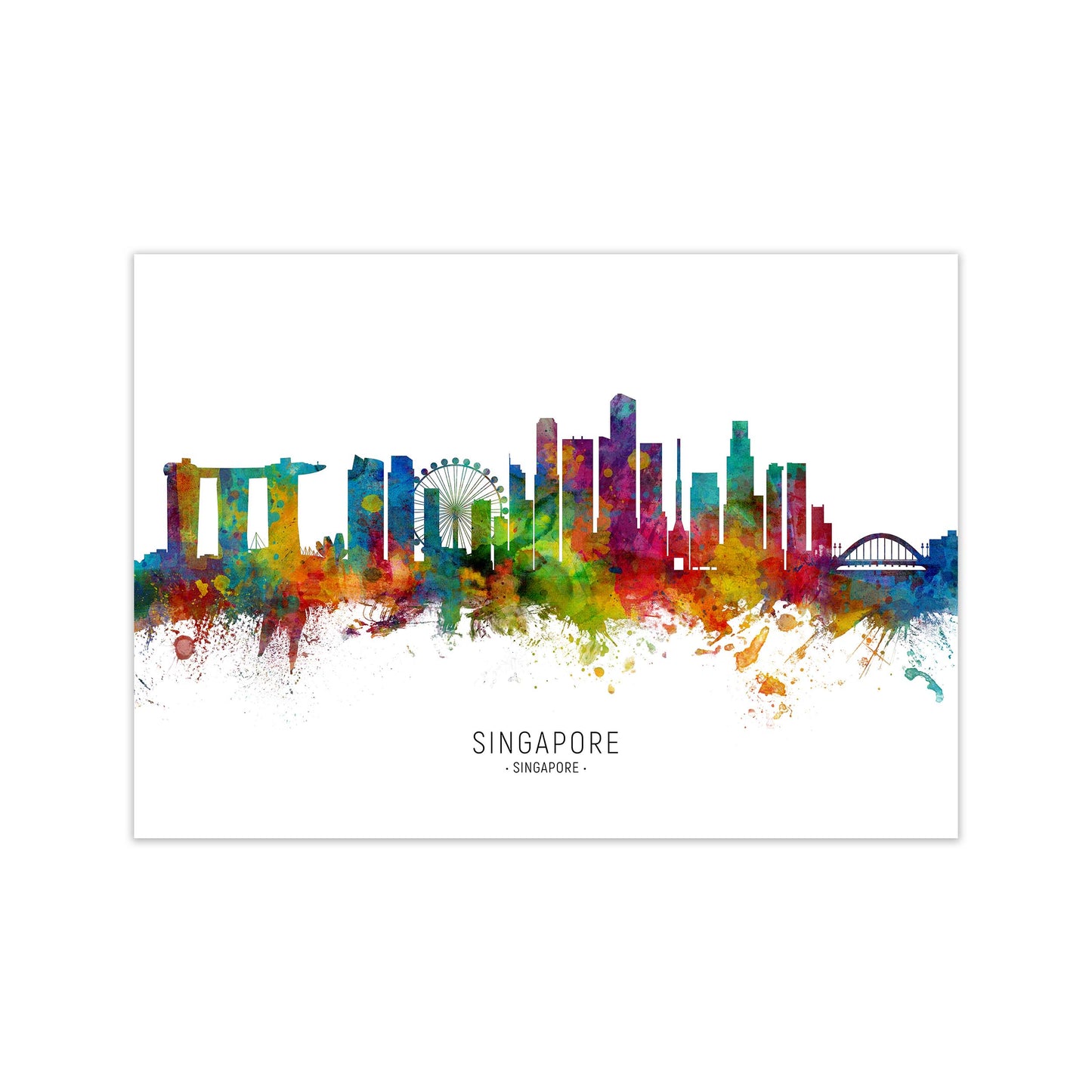Singapore Singapore Skyline Art Print by Michael Tompsett Print Only
