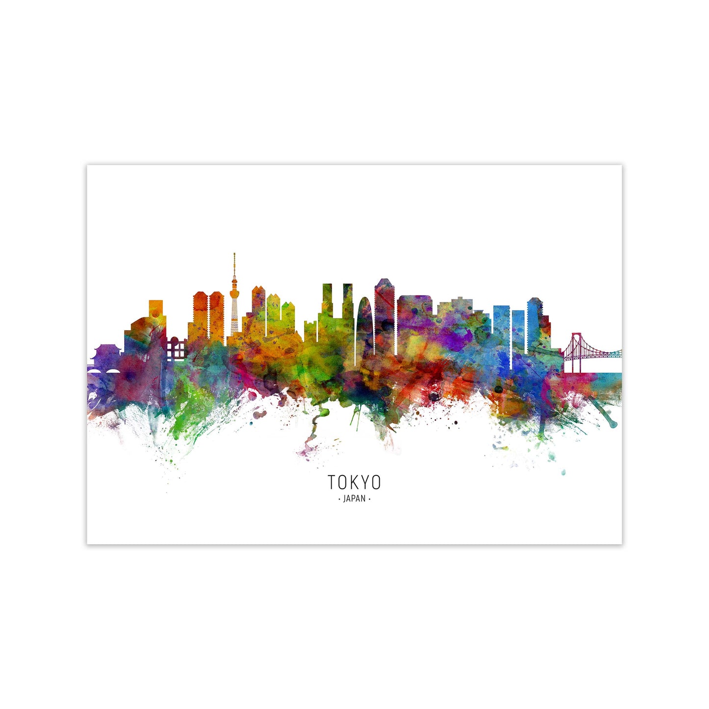 Tokyo Japan Skyline Art Print by Michael Tompsett Print Only