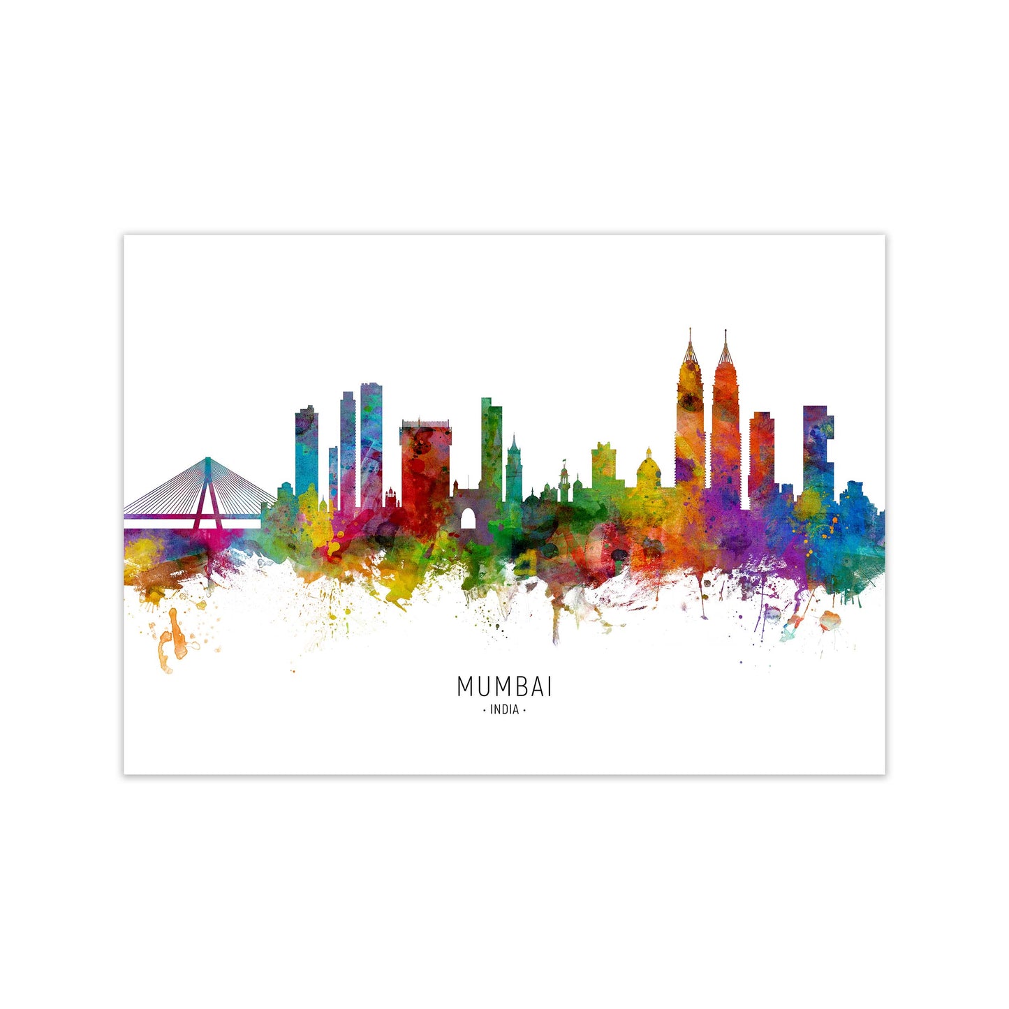 Mumbai India Skyline Art Print by Michael Tompsett Print Only