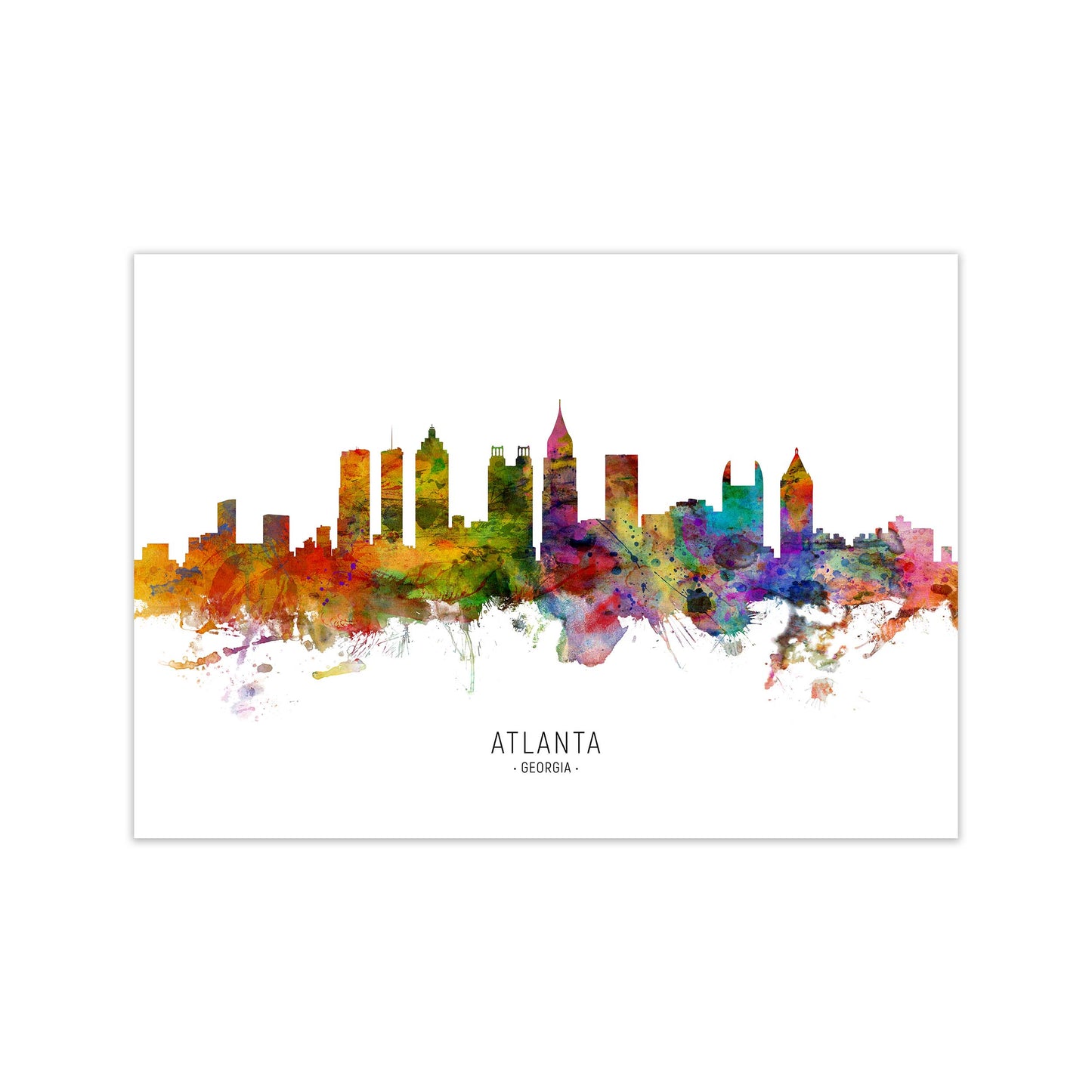 Atlanta Georgia Skyline Art Print by Michael Tompsett Print Only