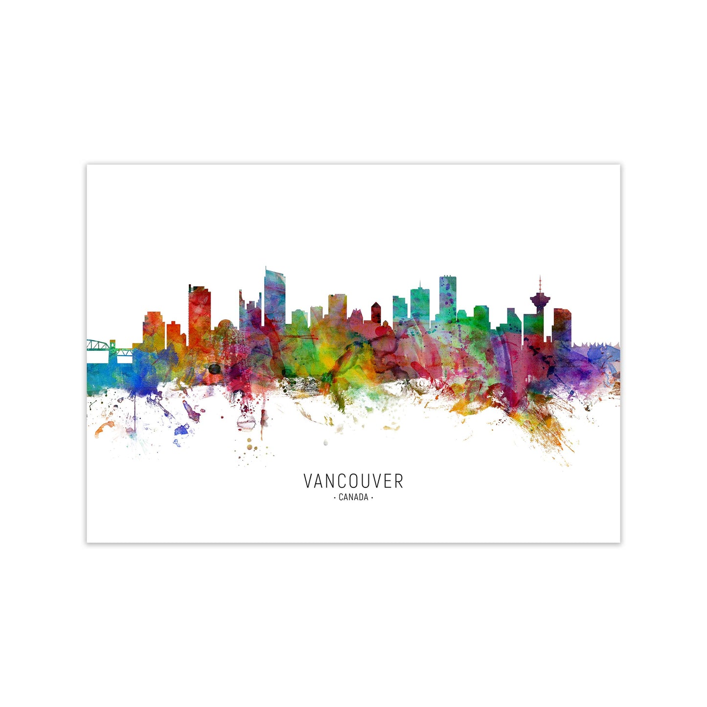 Vancouver Canada Skyline Art Print by Michael Tompsett Print Only