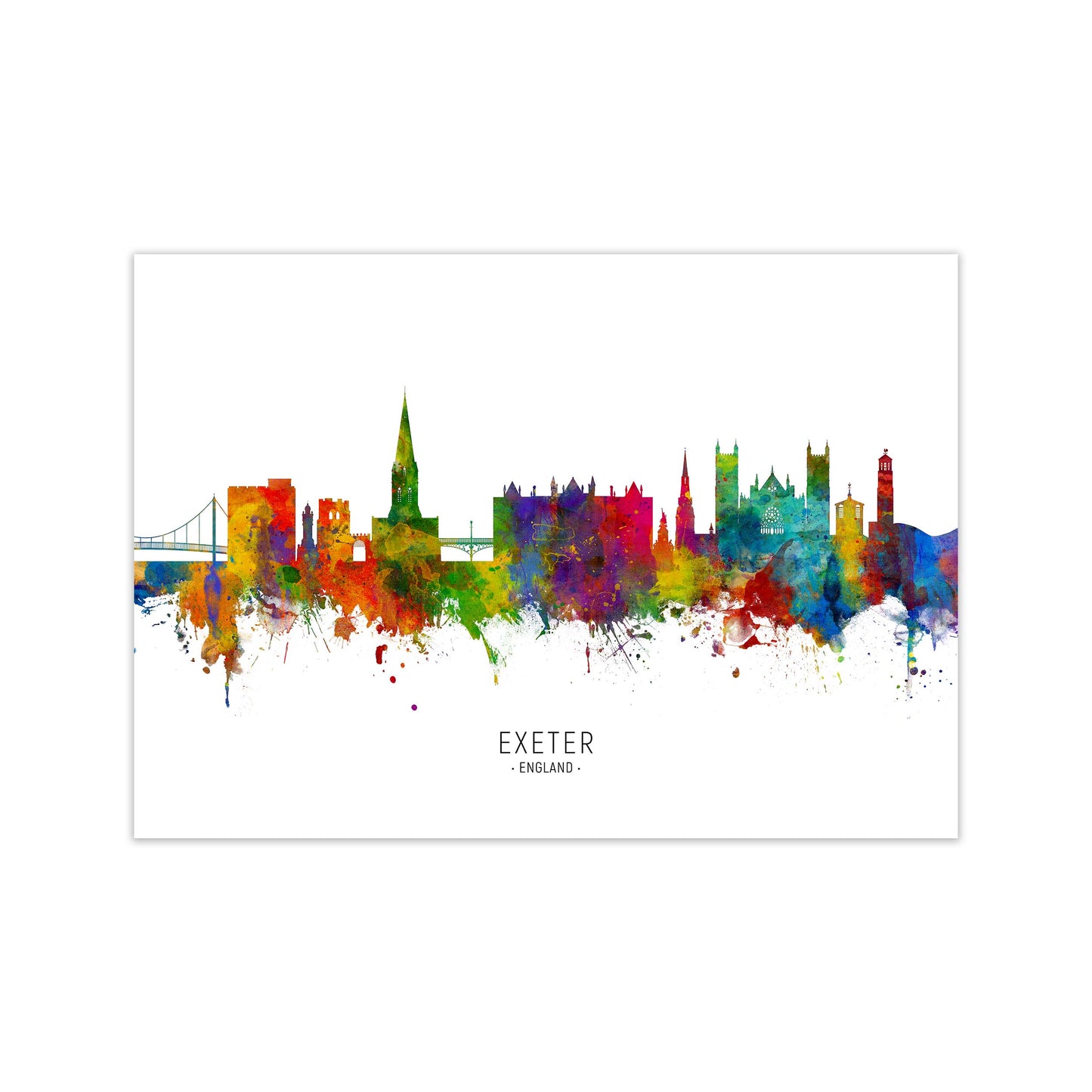 Exeter England Skyline Art Print by Michael Tompsett Print Only