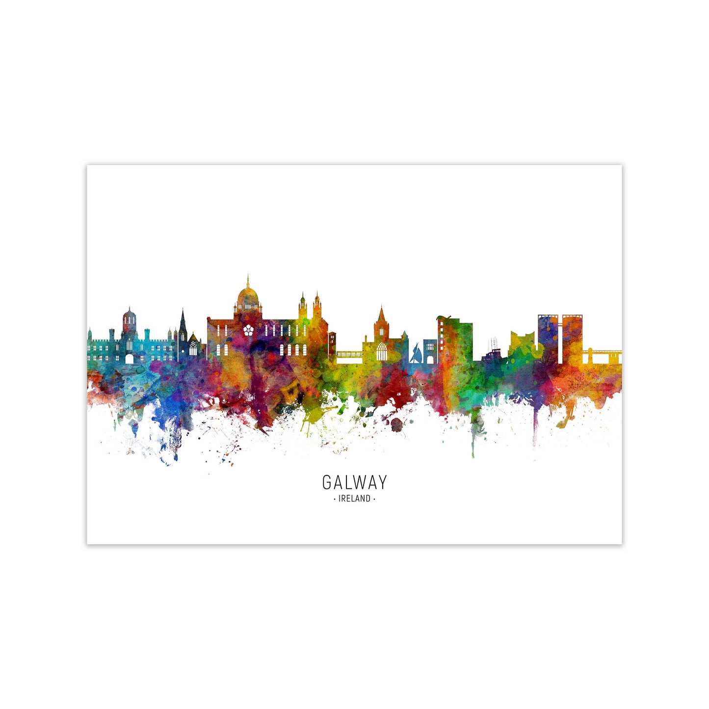 Galway Ireland Skyline Art Print by Michael Tompsett Print Only