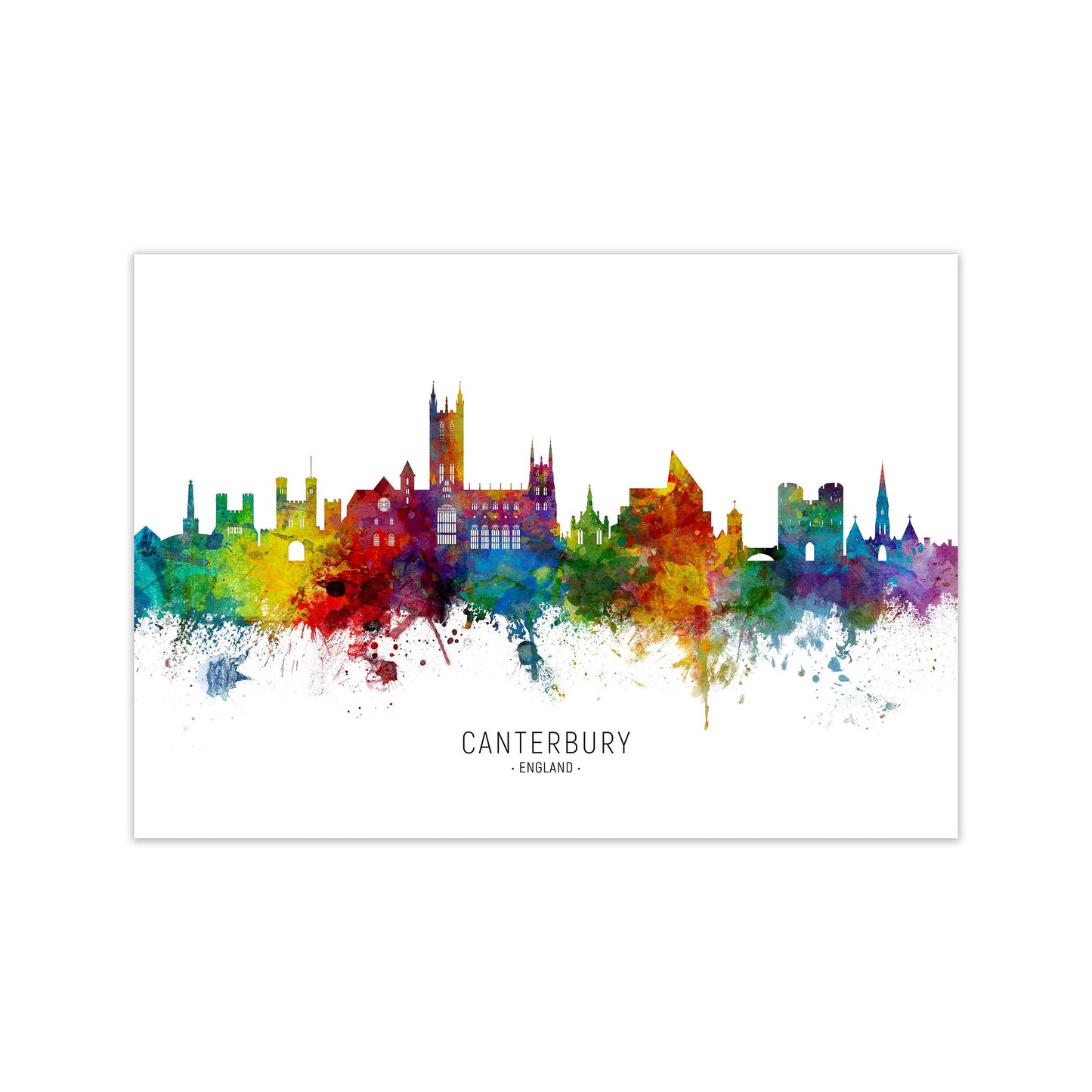 Canterbury England Skyline Art Print by Michael Tompsett Print Only