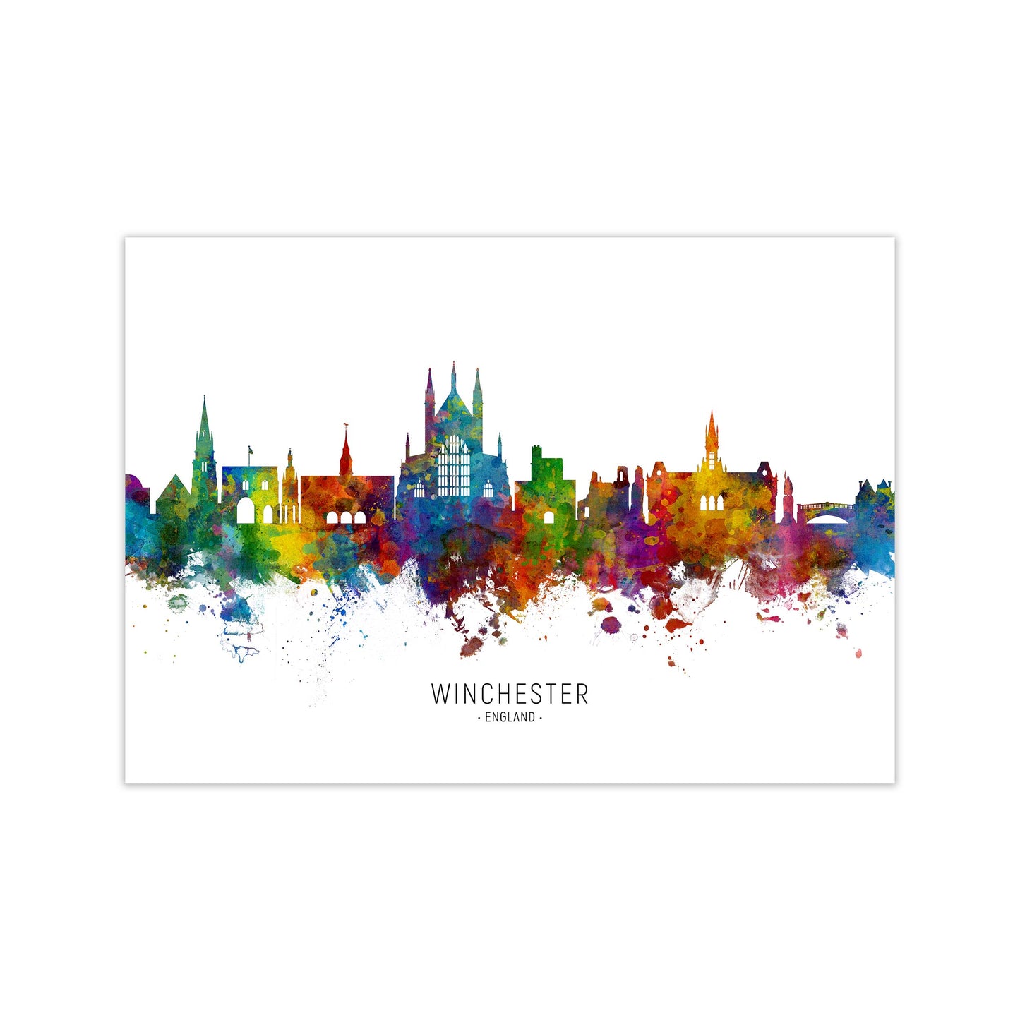 Winchester England Skyline Art Print by Michael Tompsett Print Only